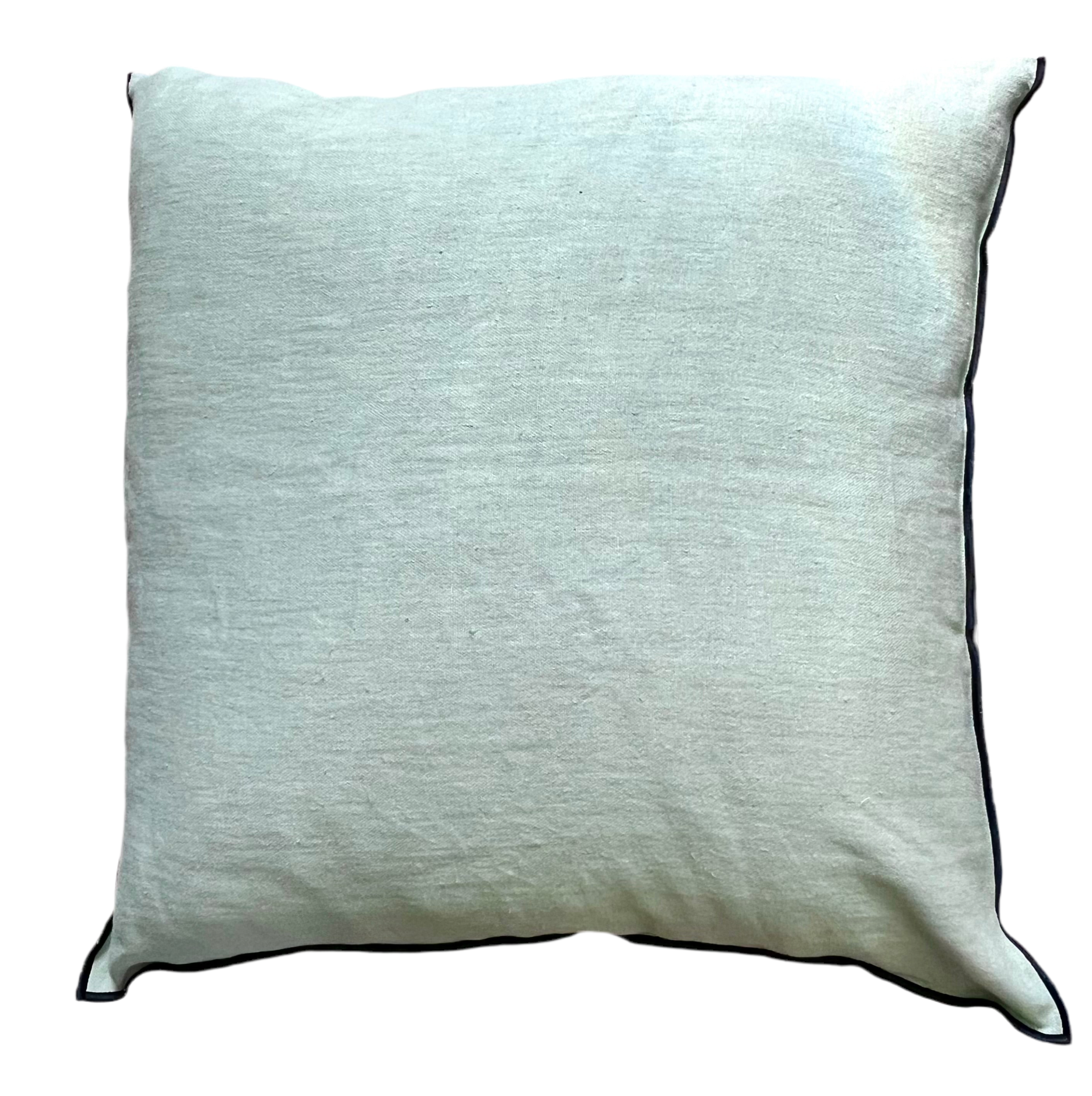 Maison de Vacances Cushion Vice Versa Black Line Stone Washed Linen 65 x 65 cm