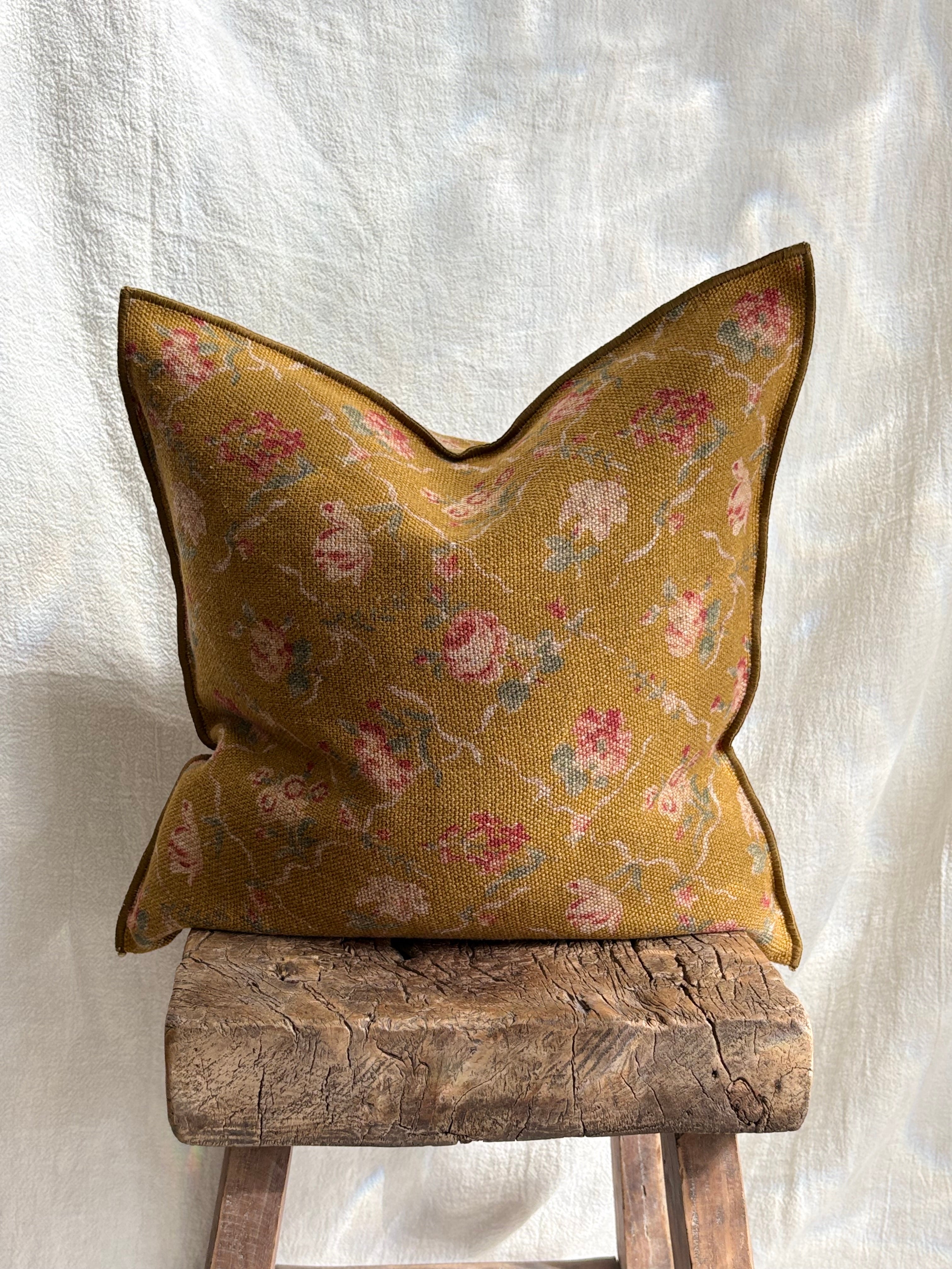 Maison de Vacances Cushion Printed Wabi Sabi Linen Jardin Secret 20" x 20"