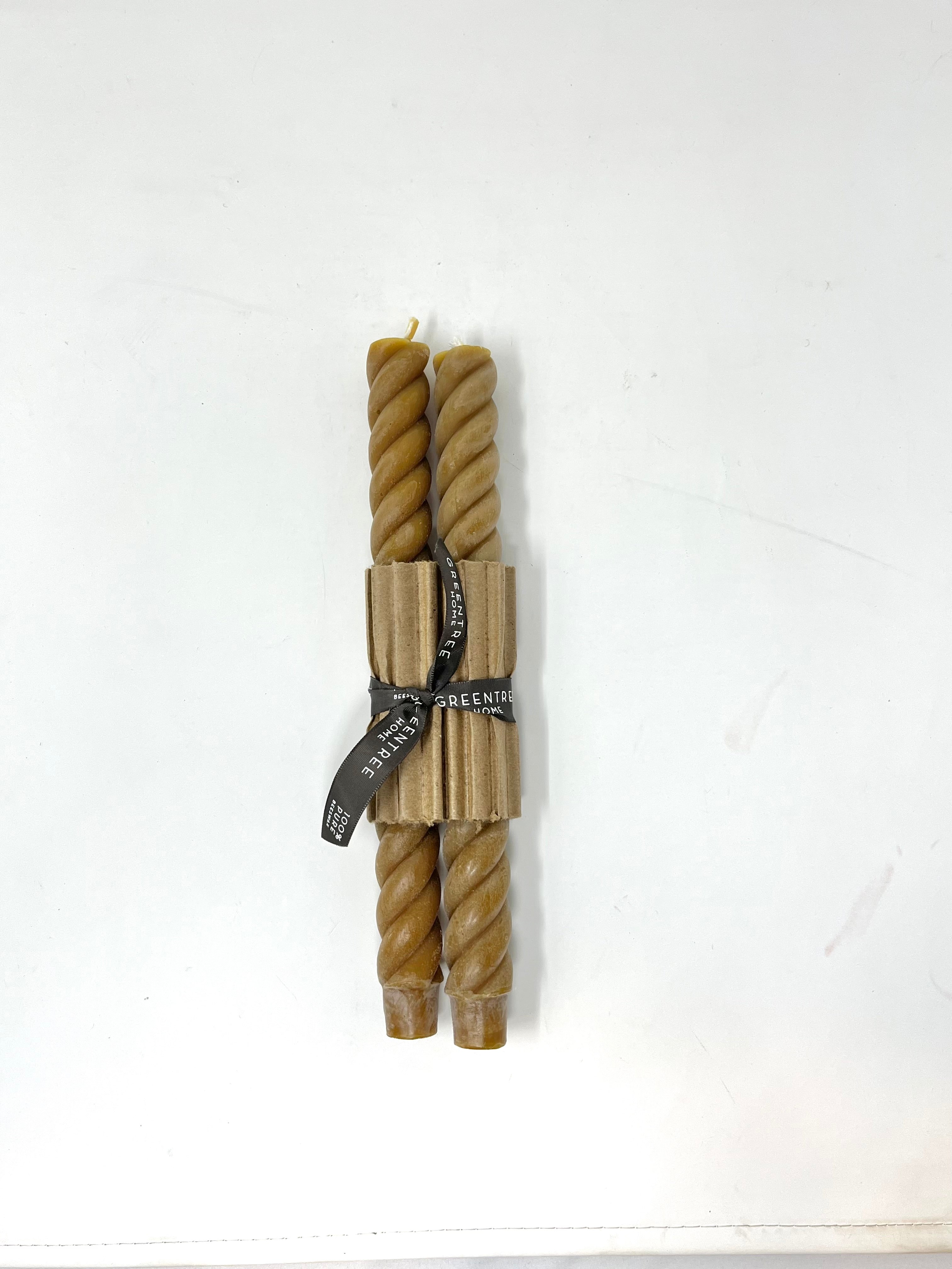 Pair of Rope Taper Candles 10"