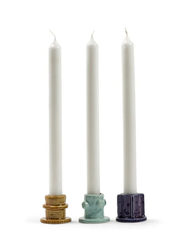 Candle Holder Glazed Molly 01, Set of 3