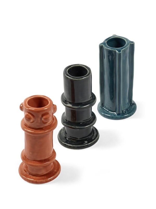 Candle Holder Glazed Molly 03, Set of 3