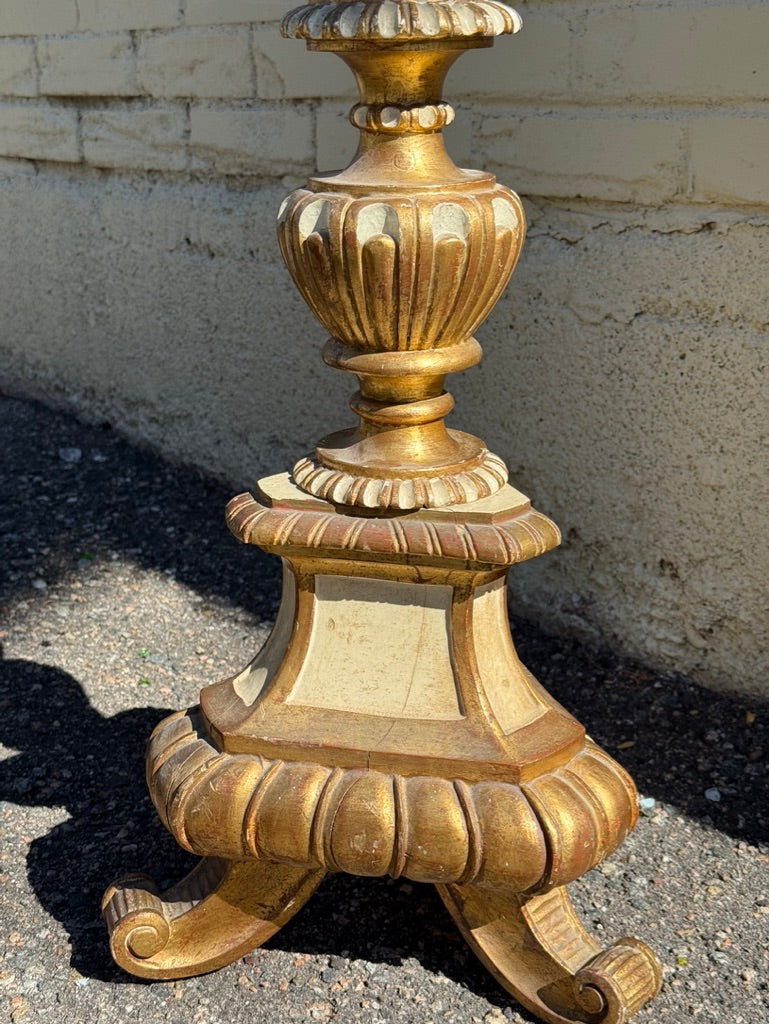 19th Century Large Painted French Candlestick