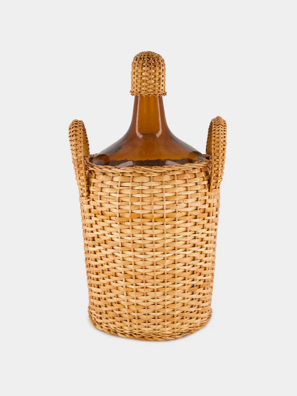 CAMACHA BROWN & NATURAL WICKER GLASS JUG