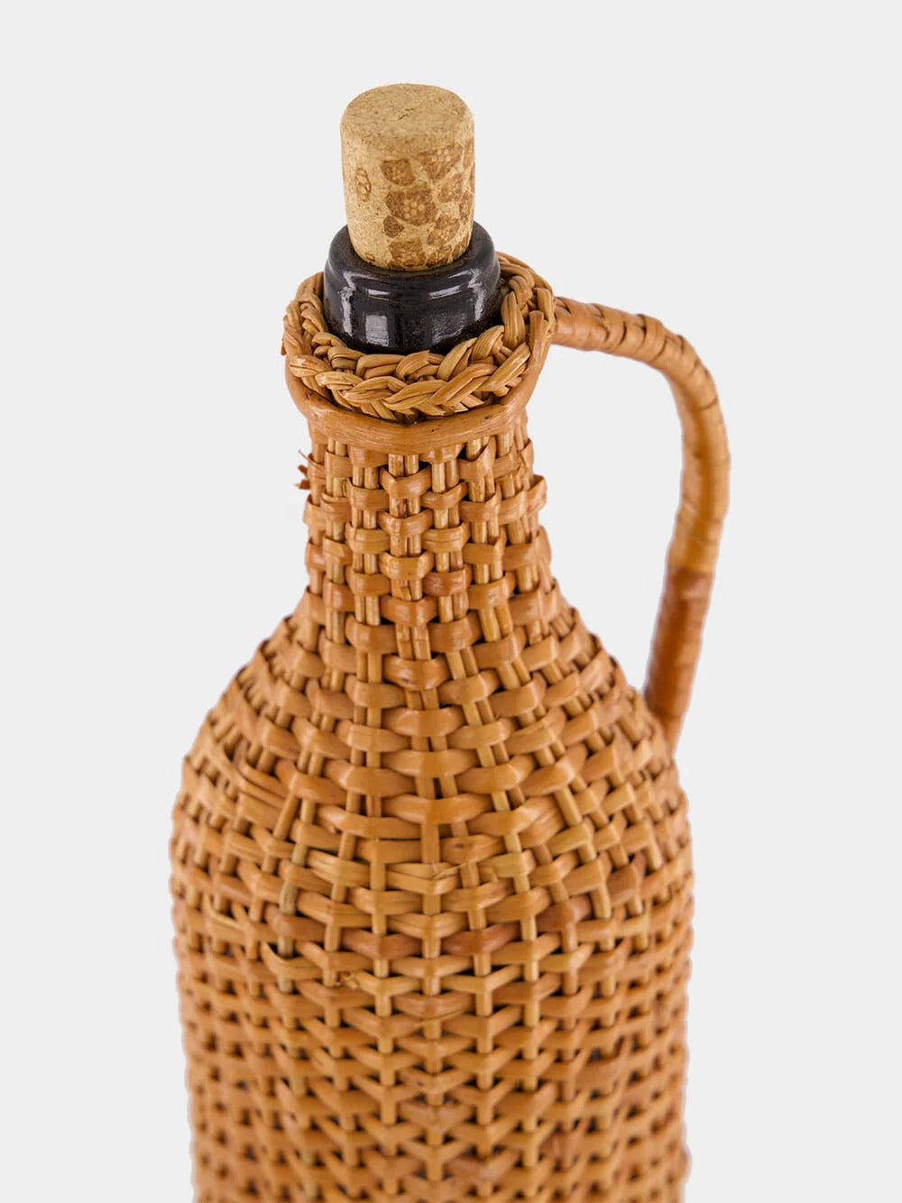 CAMACHA NATURAL WICKER GLASS FLASK