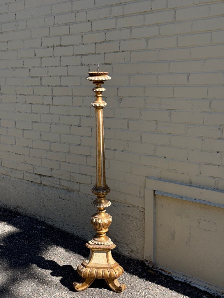 19th Century Large Painted French Candlestick