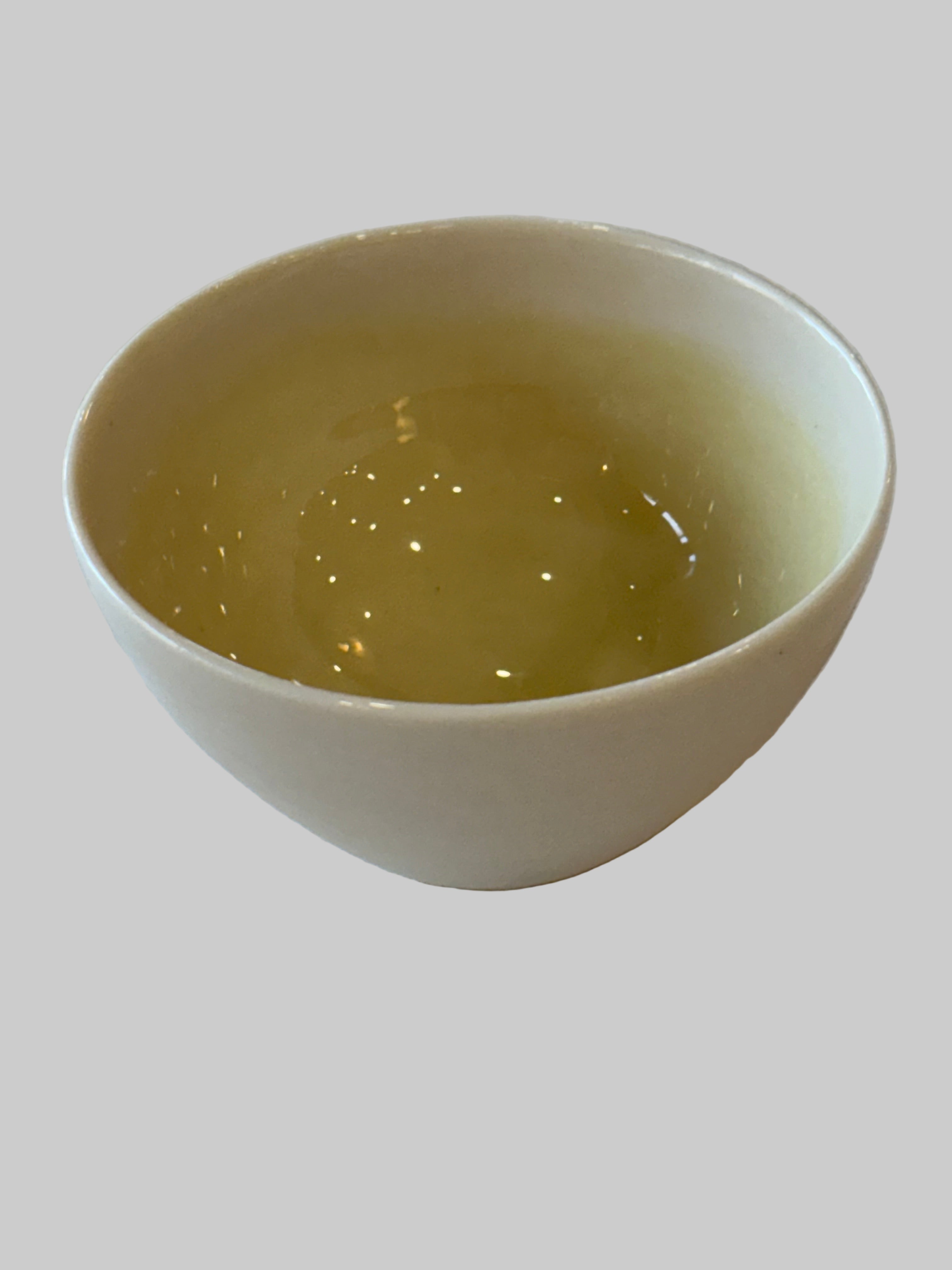 Porcelain Bowl with Watercolor Interior 2.5" Diameter