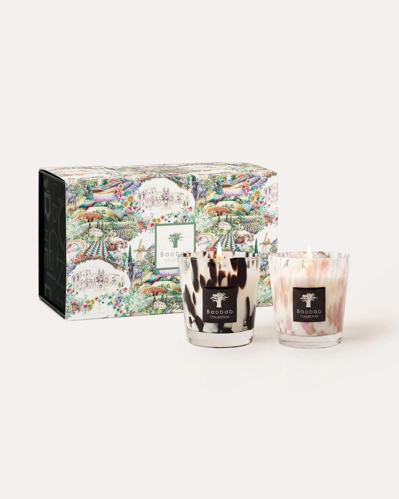 Baobab Collection Duo Candles Pearls MAX08, One Black /One White
