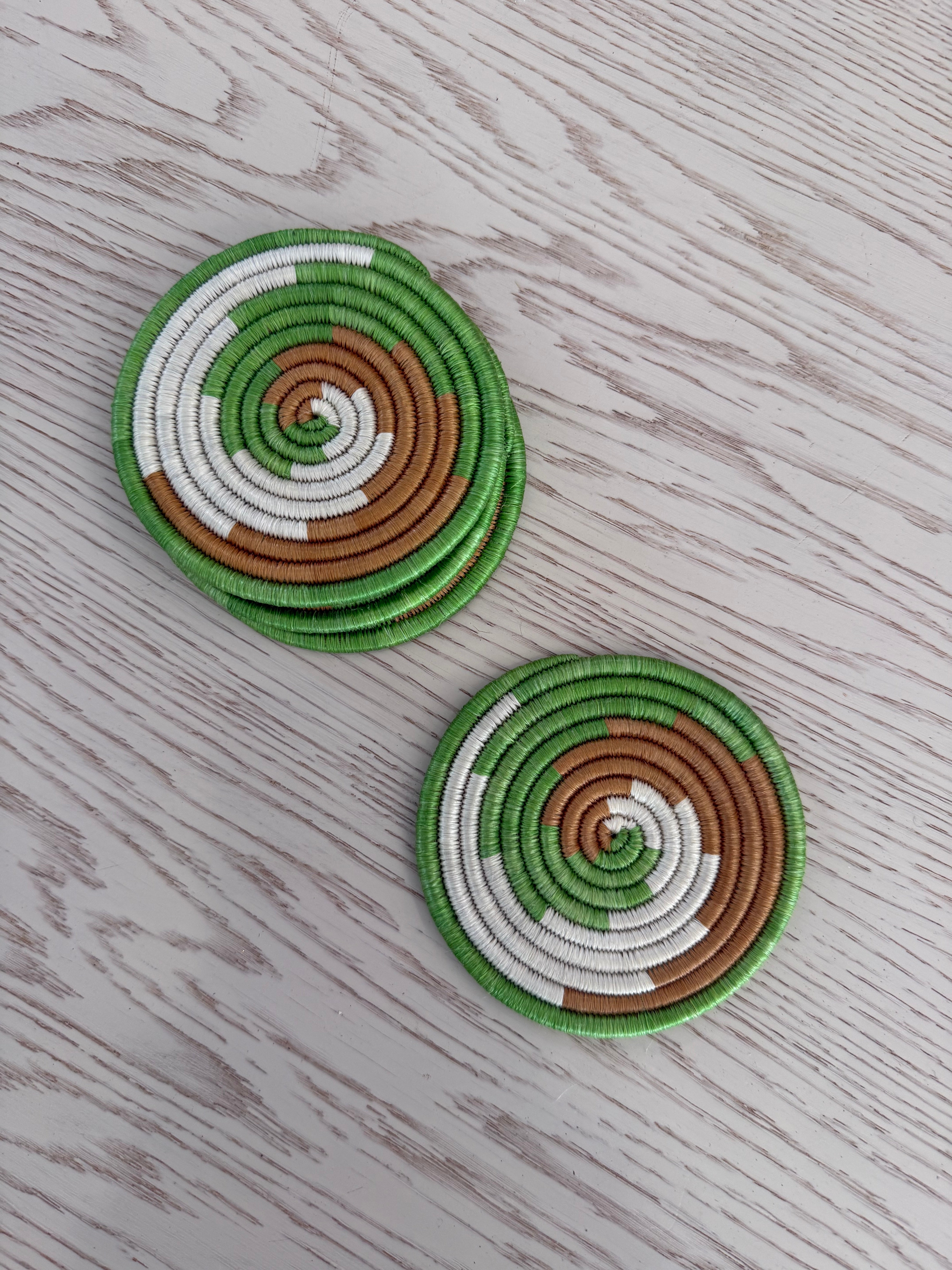 Set of 4 Sisal Coasters in a Sisal Basket