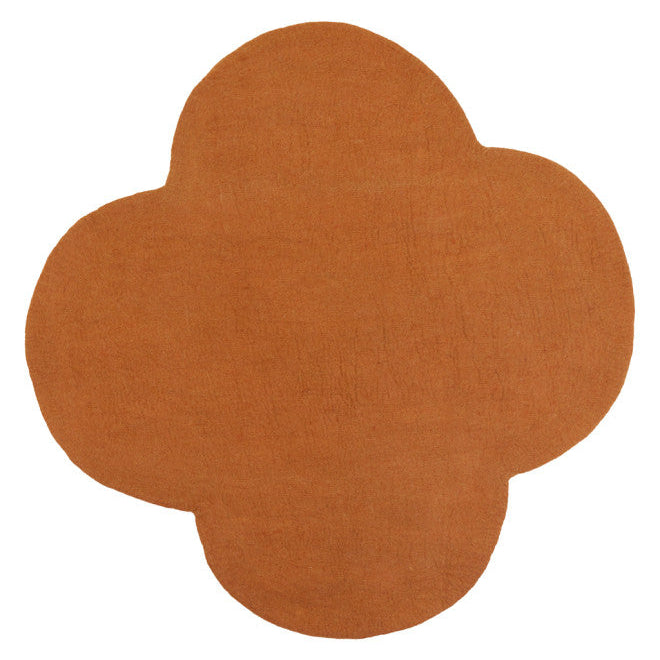 Felted Wool Lucky Rug, Caramel 55" x 55"