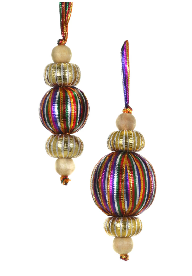 Ribbon and Bead Bauble Ornament, Large
