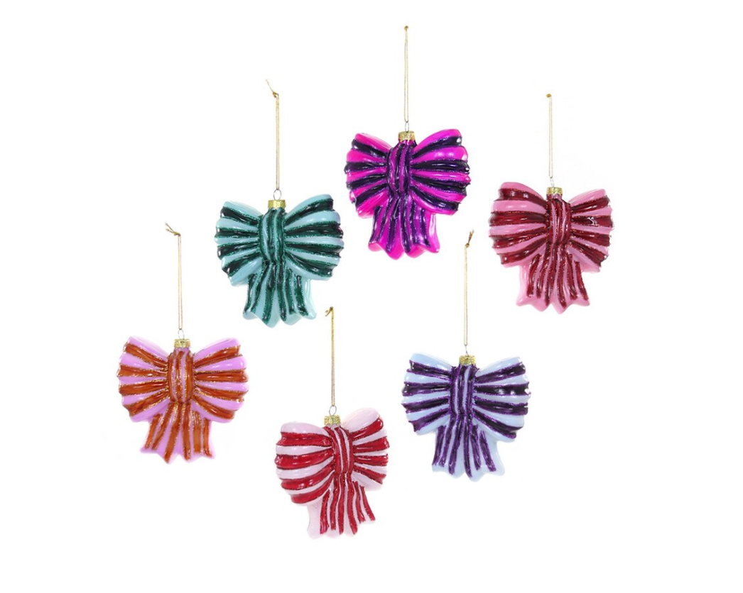 Striped Bow Ornament