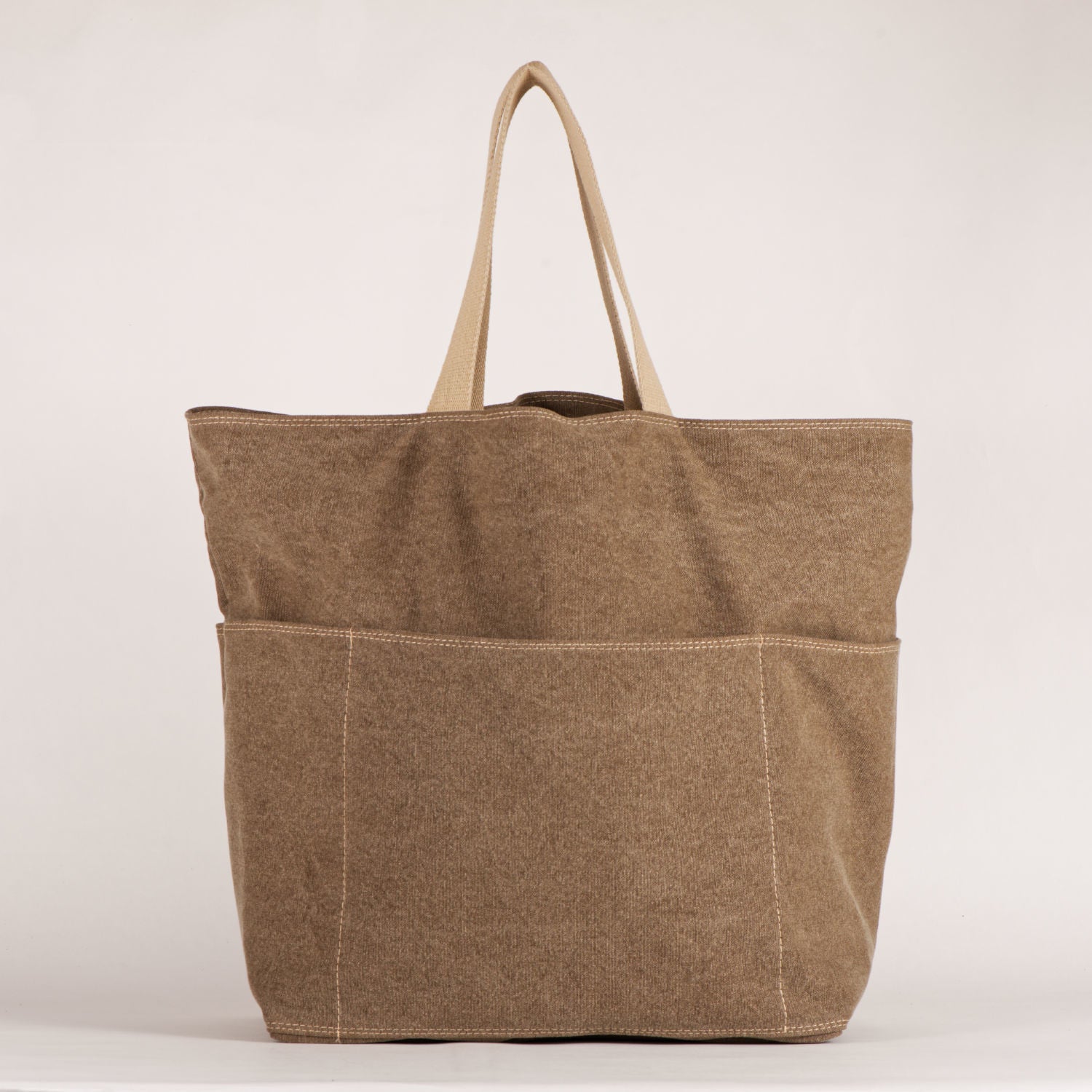 Eden Cotton Bag with Beige Handles