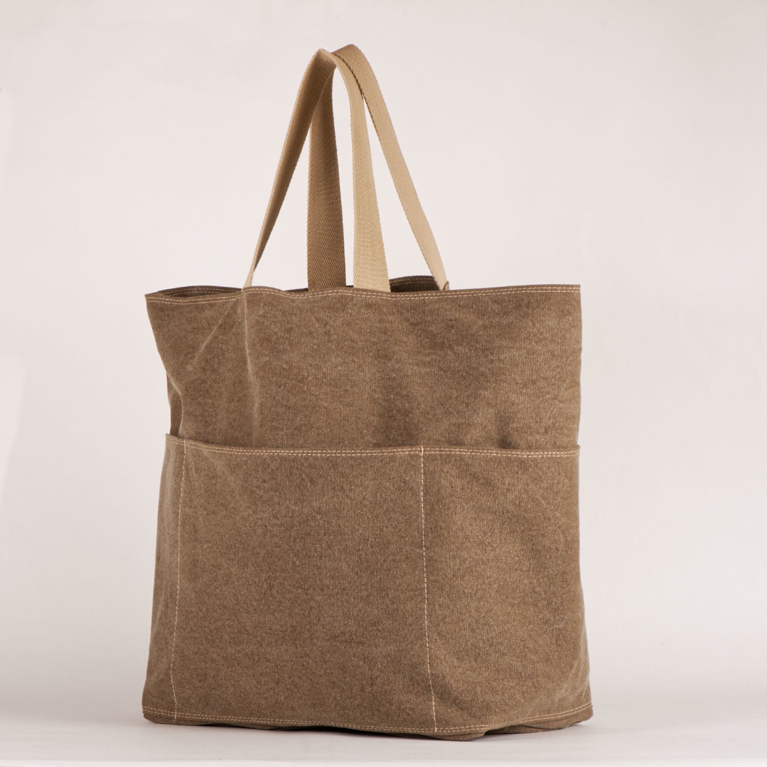 Eden Cotton Bag with Beige Handles