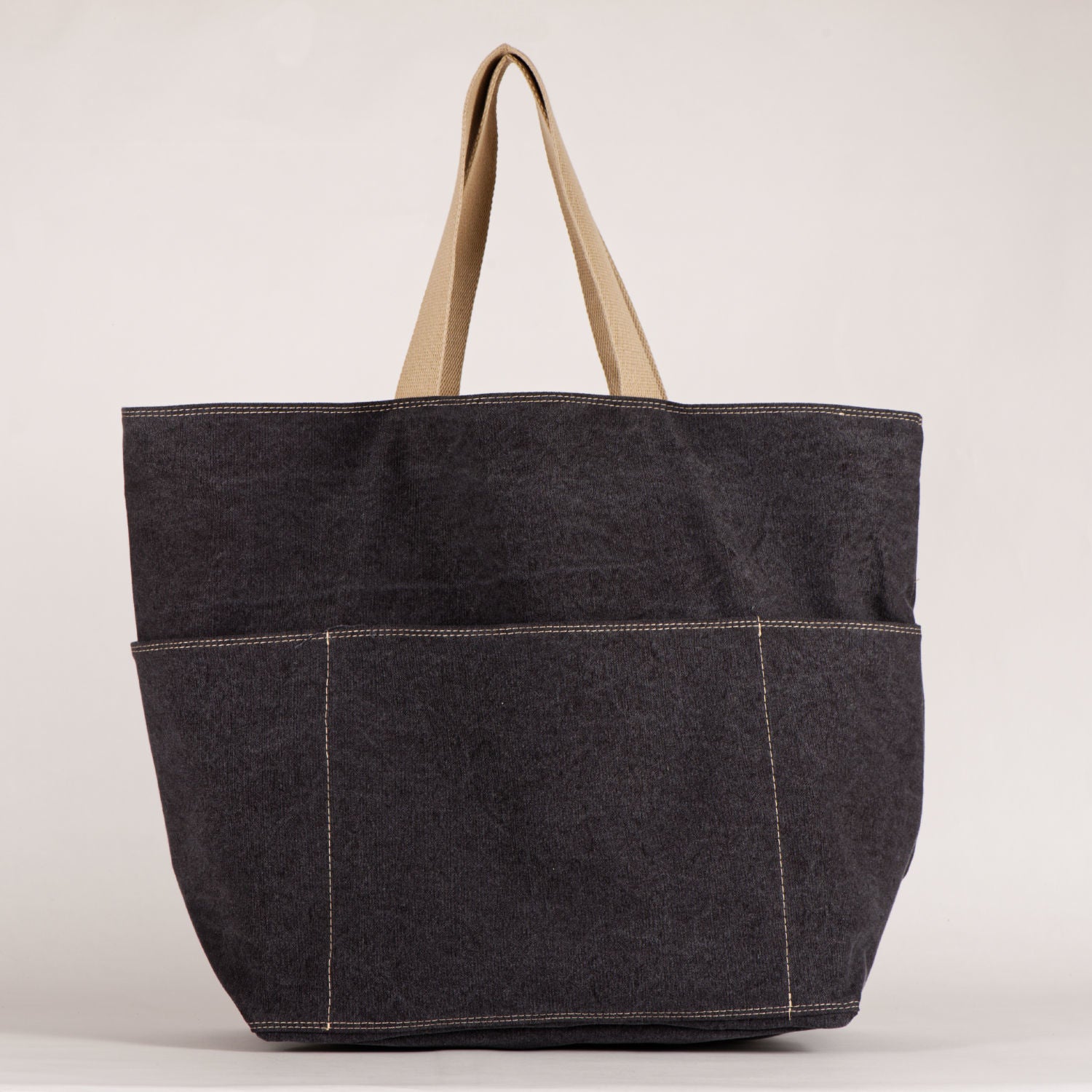 Eden Cotton Bag with Beige Handles