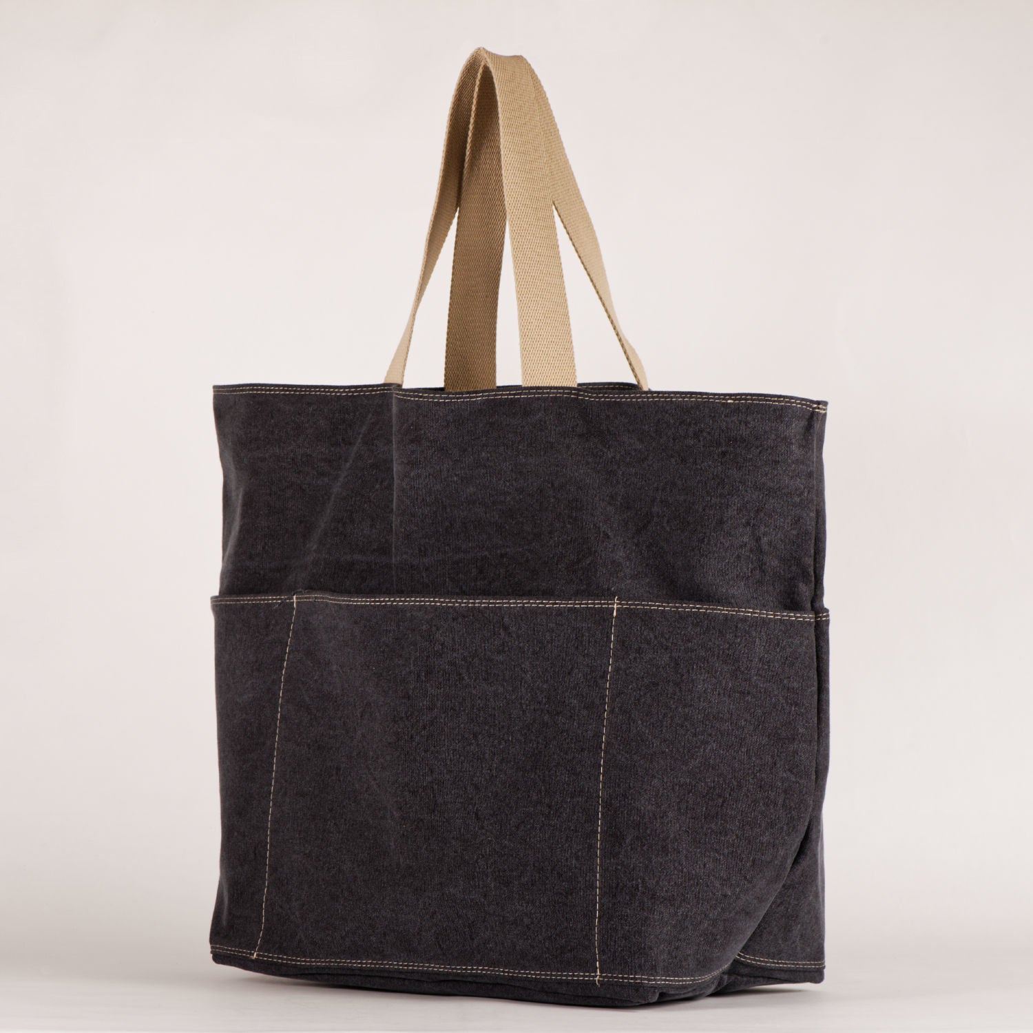 Eden Cotton Bag with Beige Handles