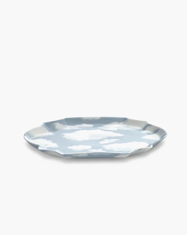 Oval Serving Plate Light Blue Rêves de Rêves Les Objets Mouleversants