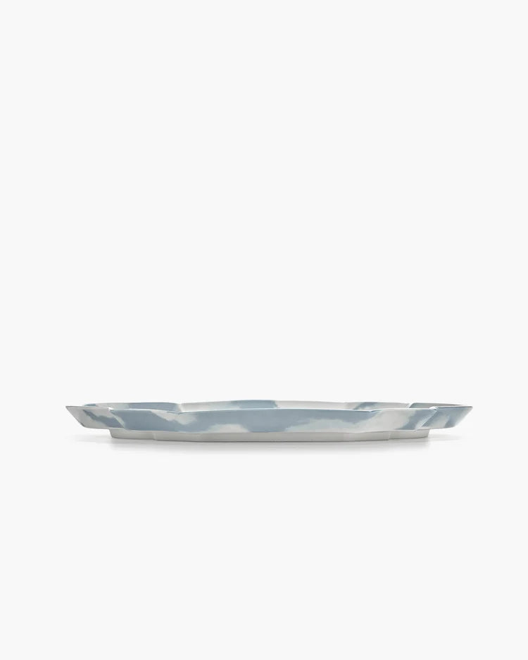 Oval Serving Plate Light Blue Rêves de Rêves Les Objets Mouleversants