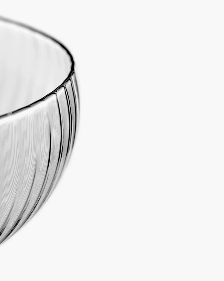 Champagne Coupe 15cl Transparent Ribbed Glass Inku