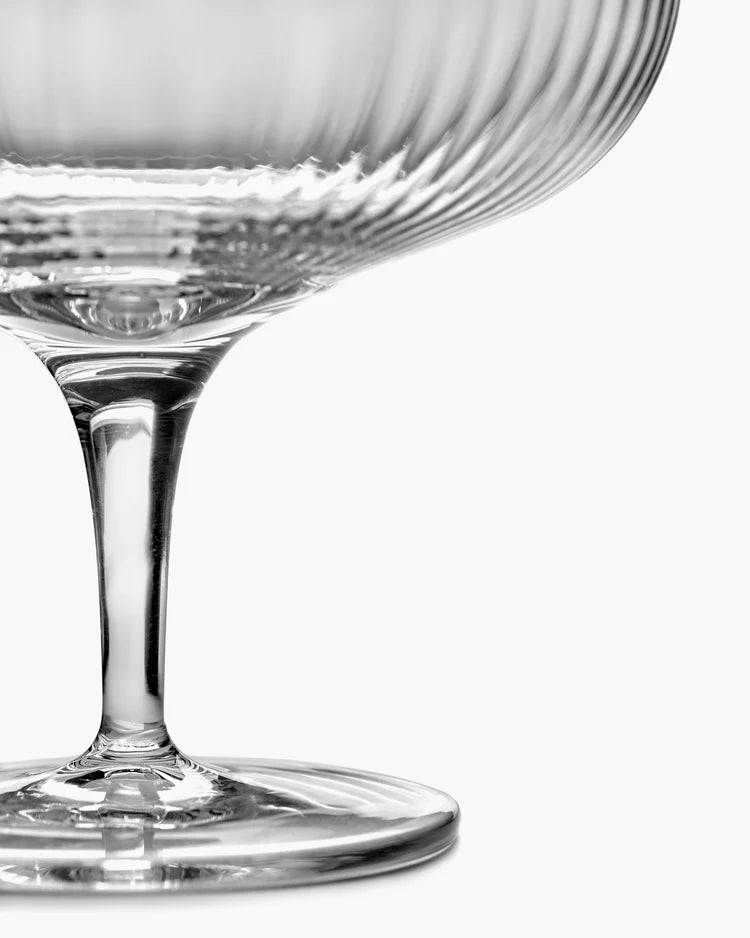 Champagne Coupe 15cl Transparent Ribbed Glass Inku