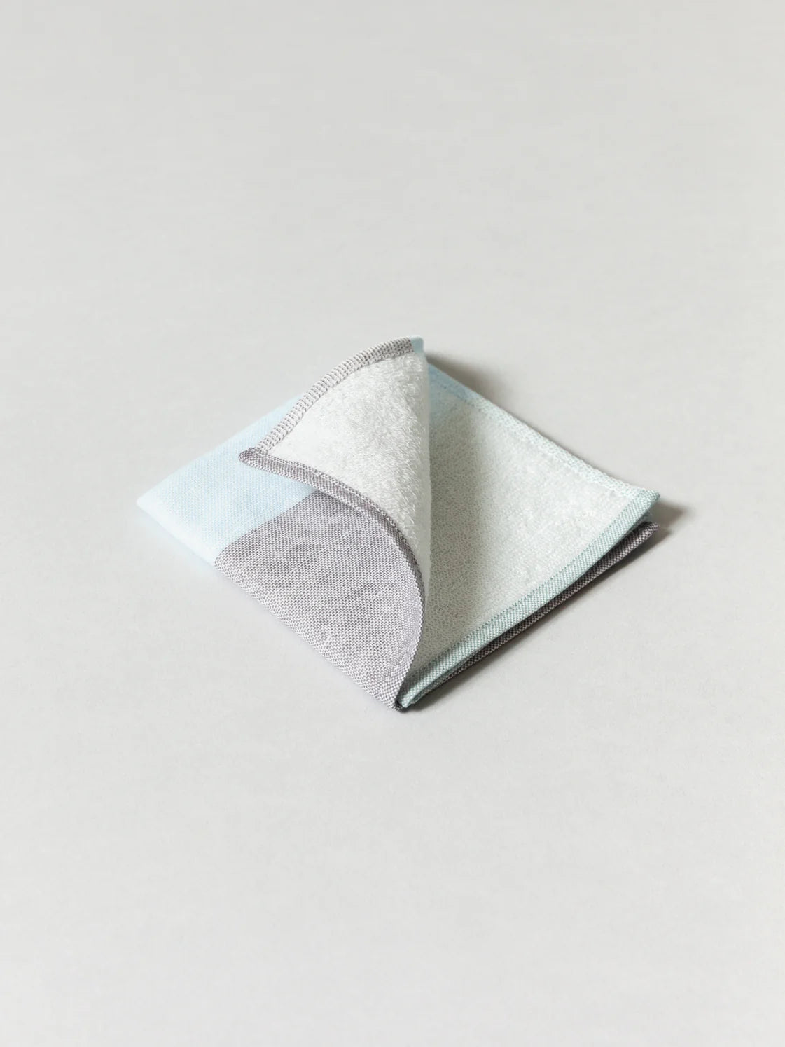 Large Grey Tri-Color Chambray Bath Towel