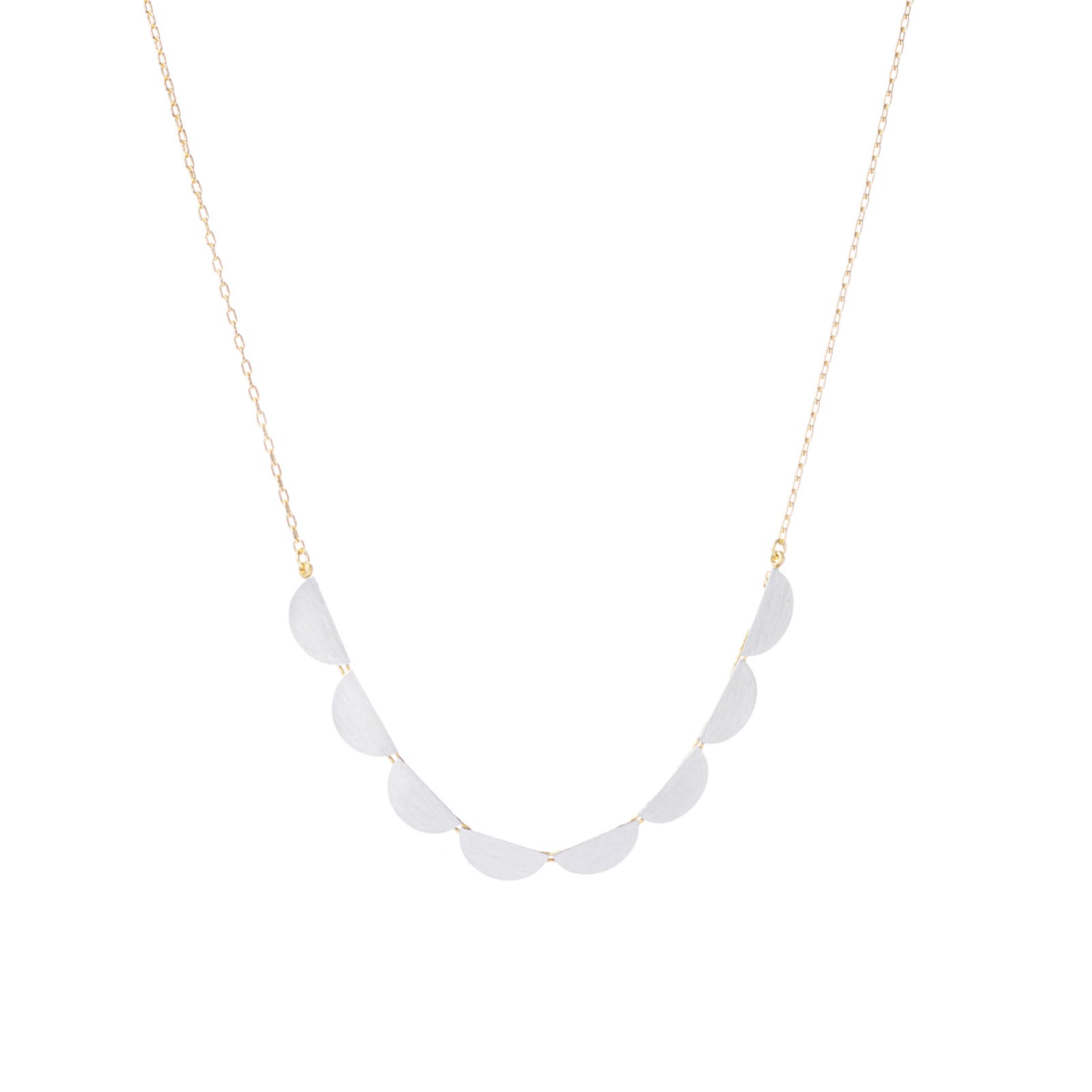 Sia Taylor 18k & Platinum Half Moon Necklace 16.5"