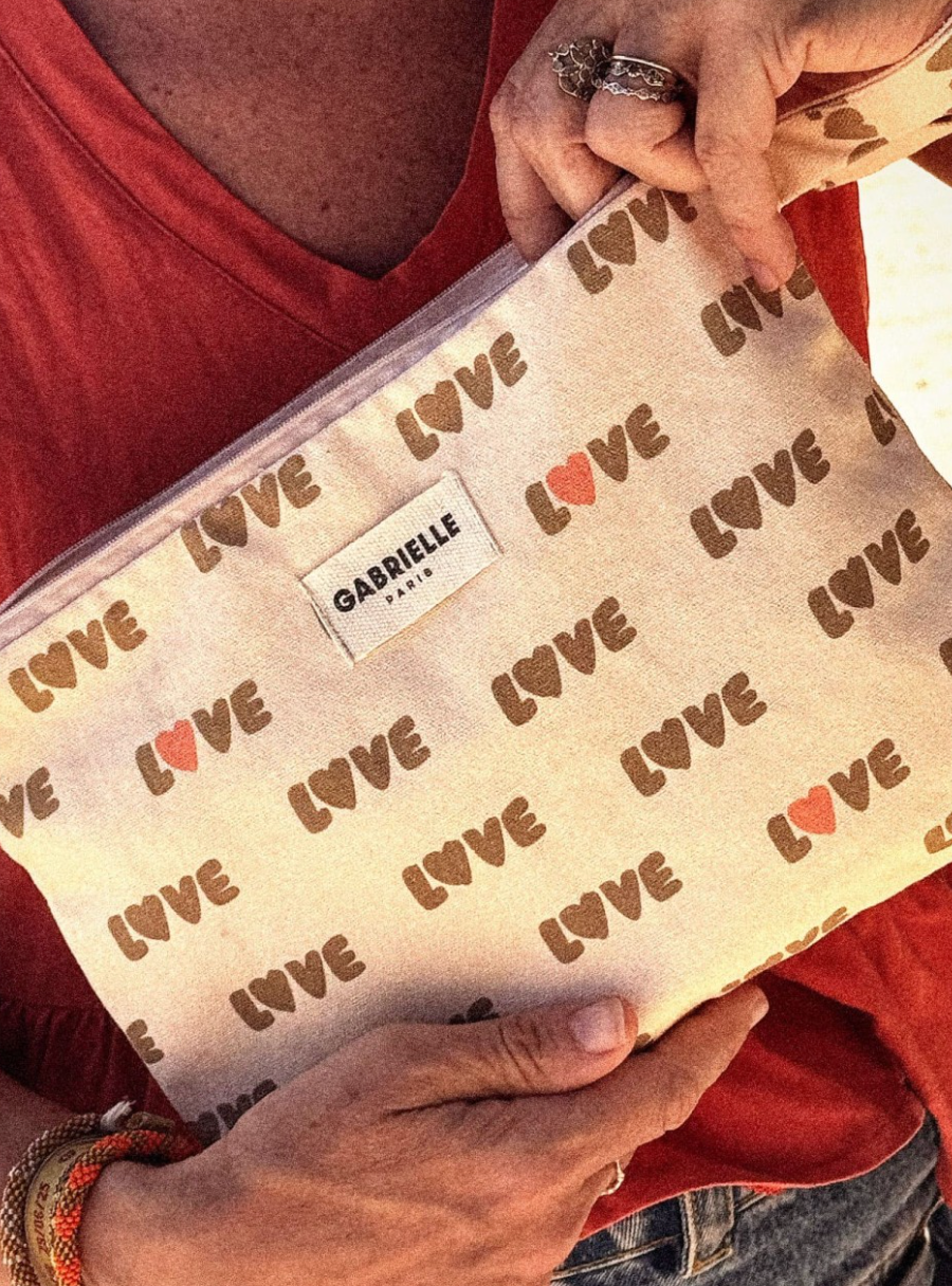 Gabrielle Paris Pouch with Handle LOVE