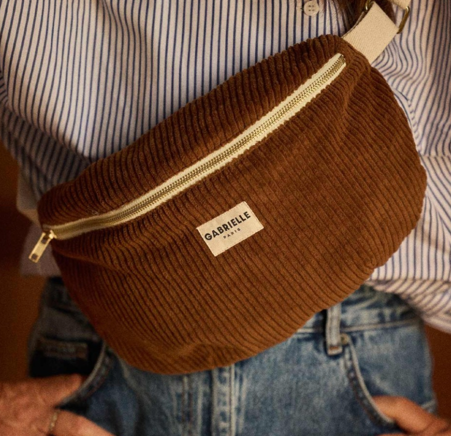 Gabrielle Paris Waist Bag, Camel Velvet