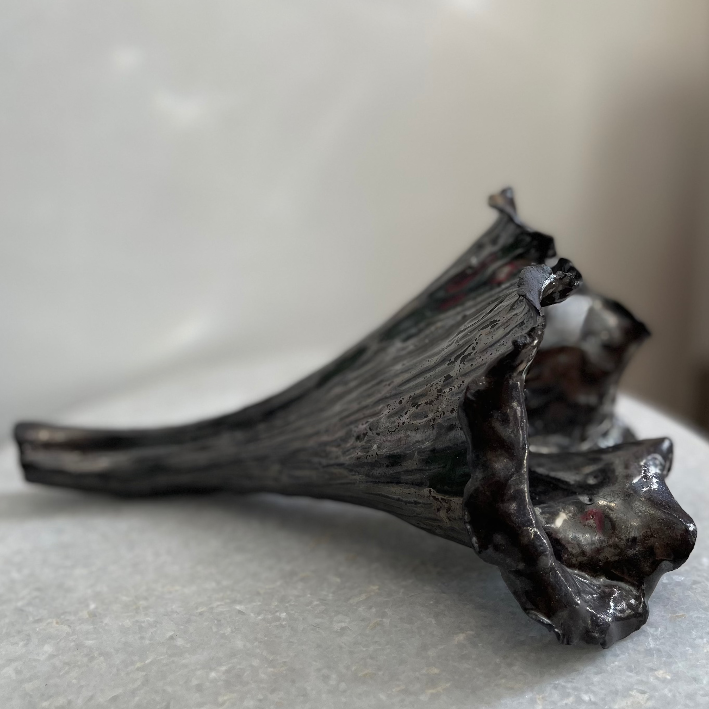 Handmade Ceramic Black Trumpet Mushroom #6