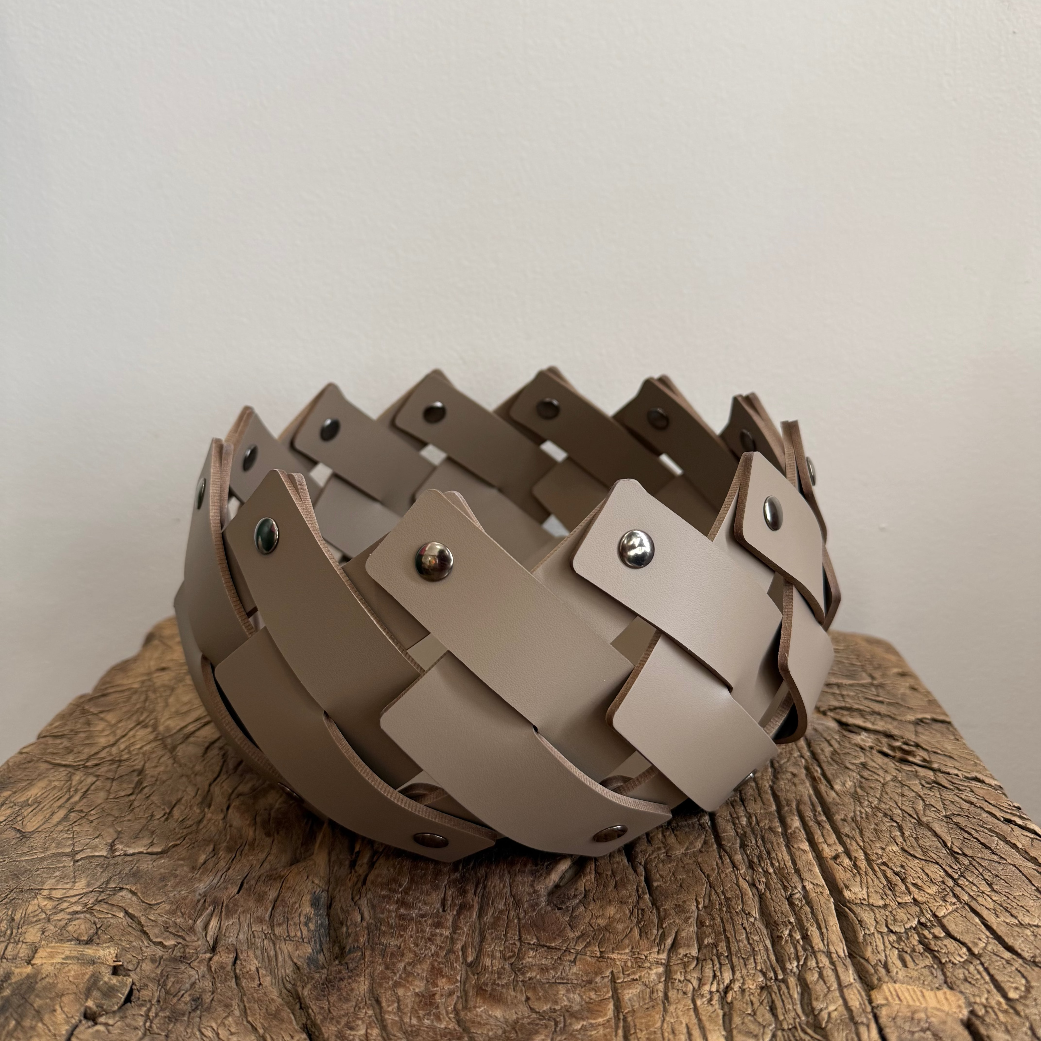 Almeria Round Leather Basket XSmall Antibes