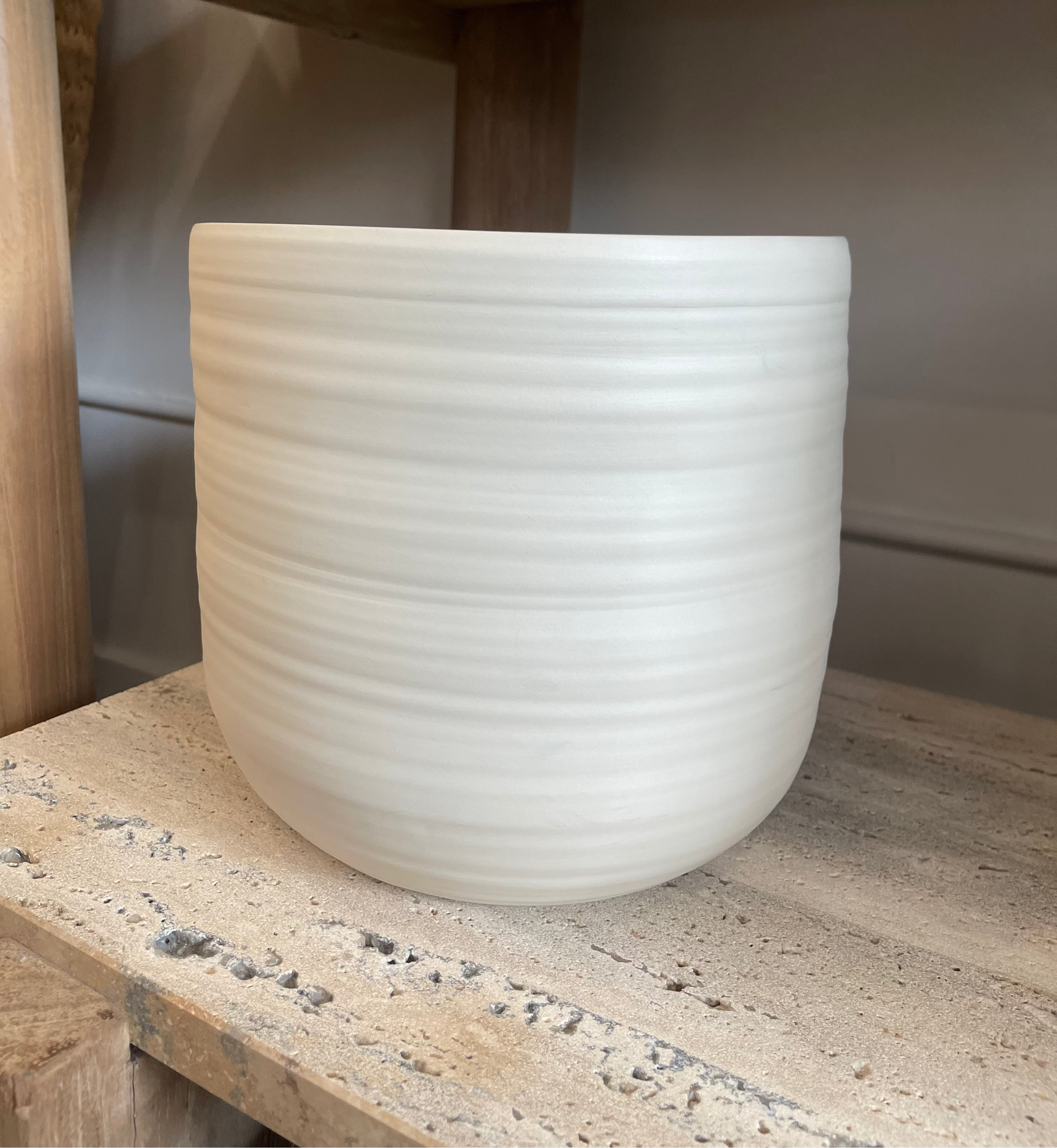 Small Sasso Ceramic Vase White