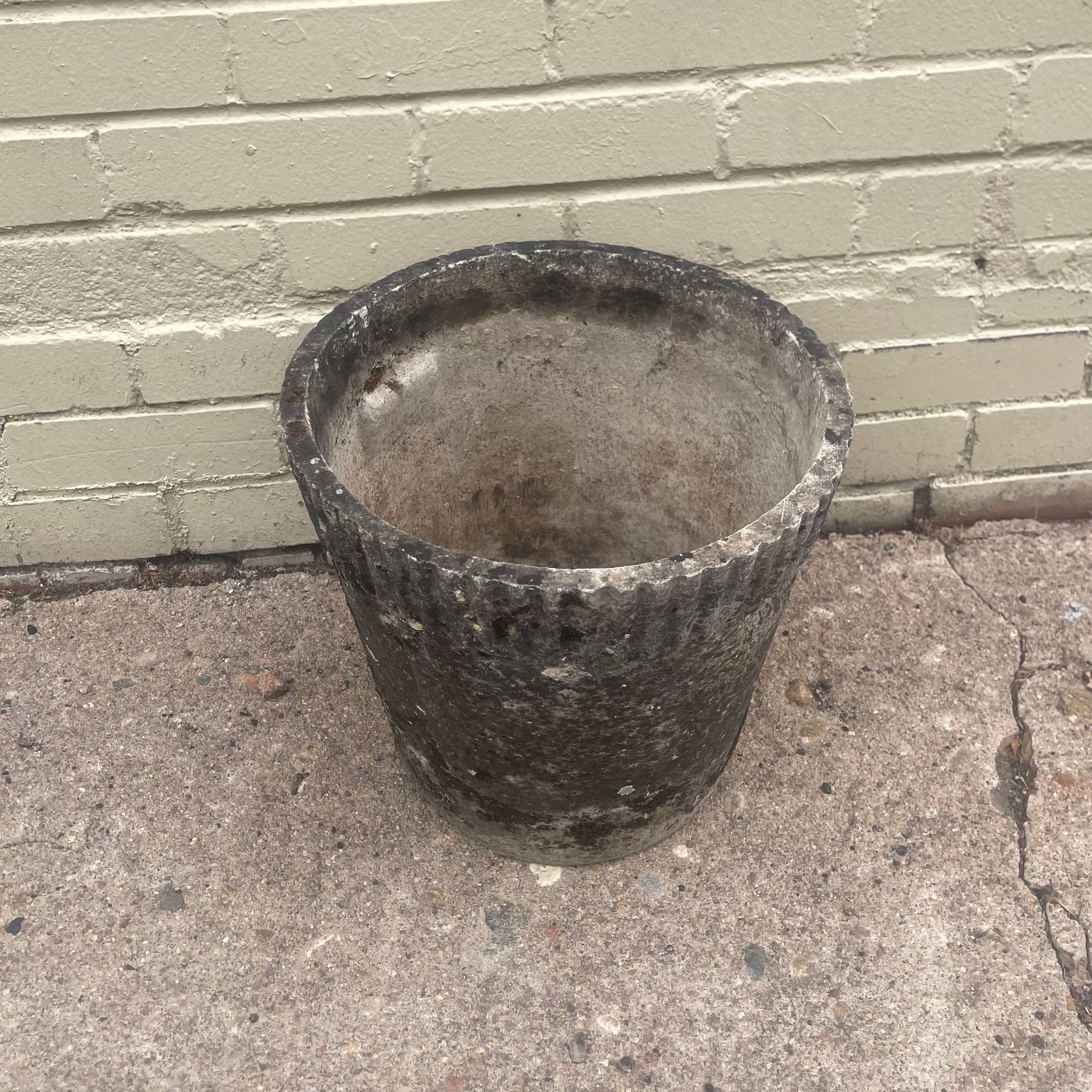 Small Vintage Round Willy Guhl Pot 13"diameter x 12"h.