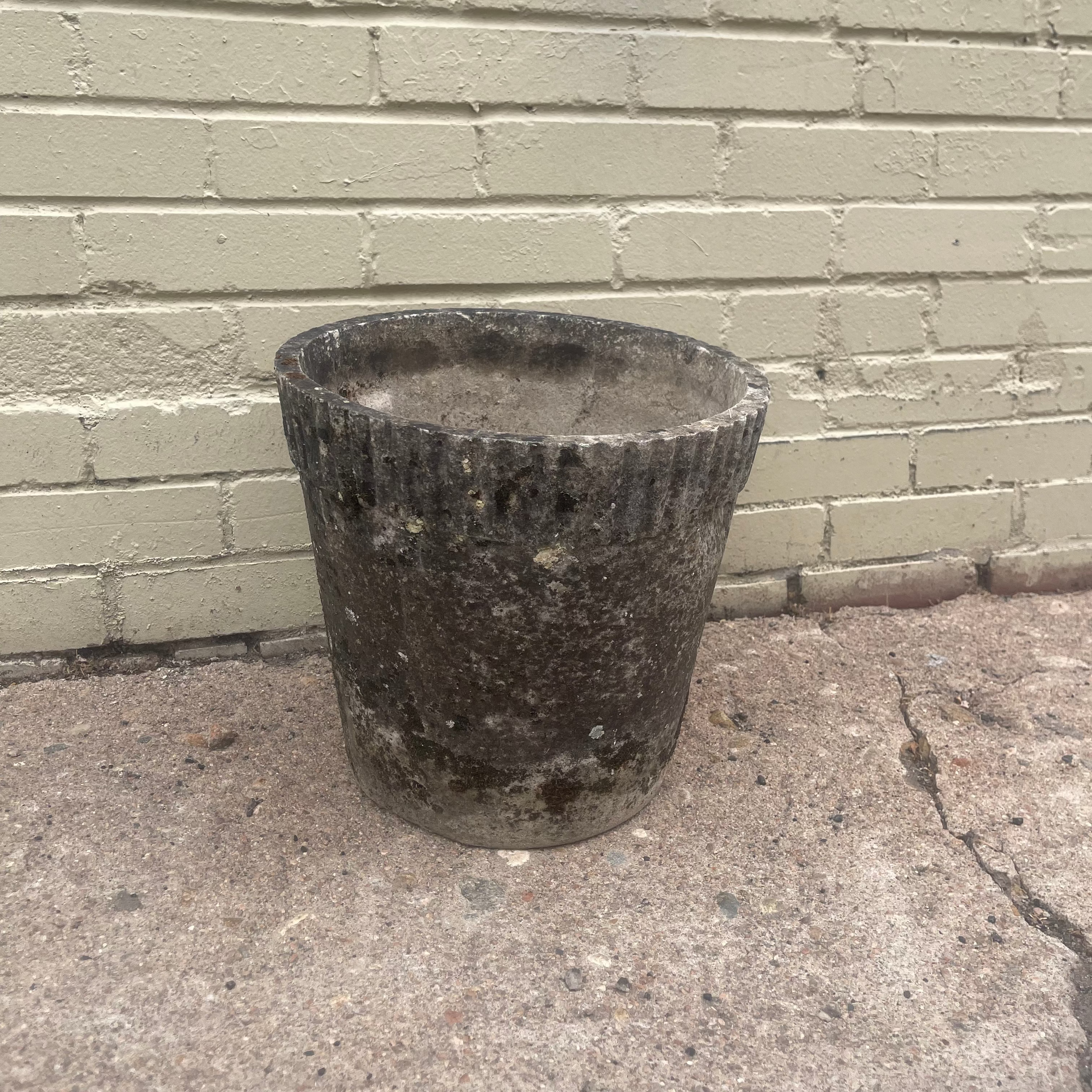 Small Vintage Round Willy Guhl Pot 13"diameter x 12"h.