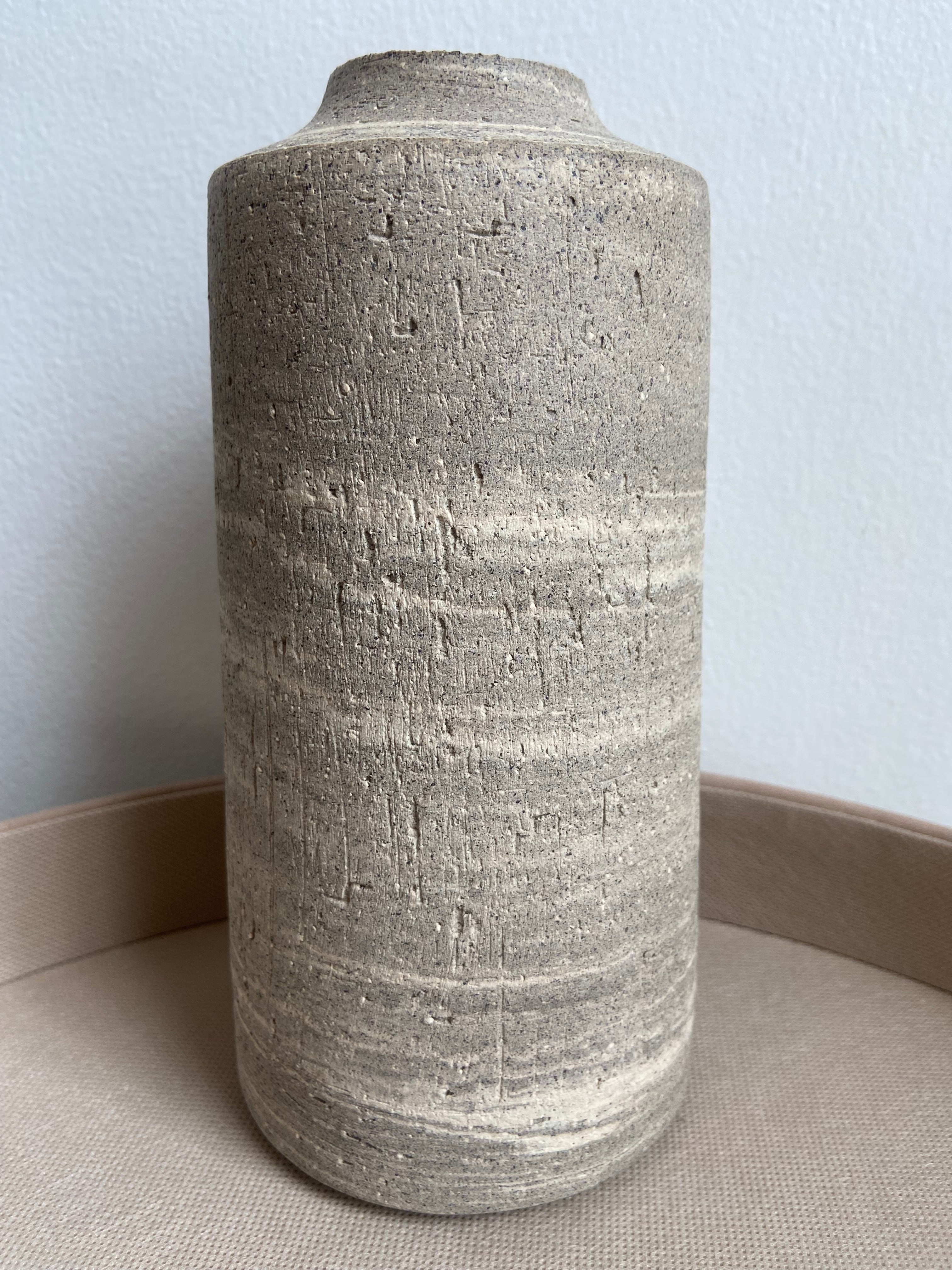 Vase, Black Sand Stoneware Swirl