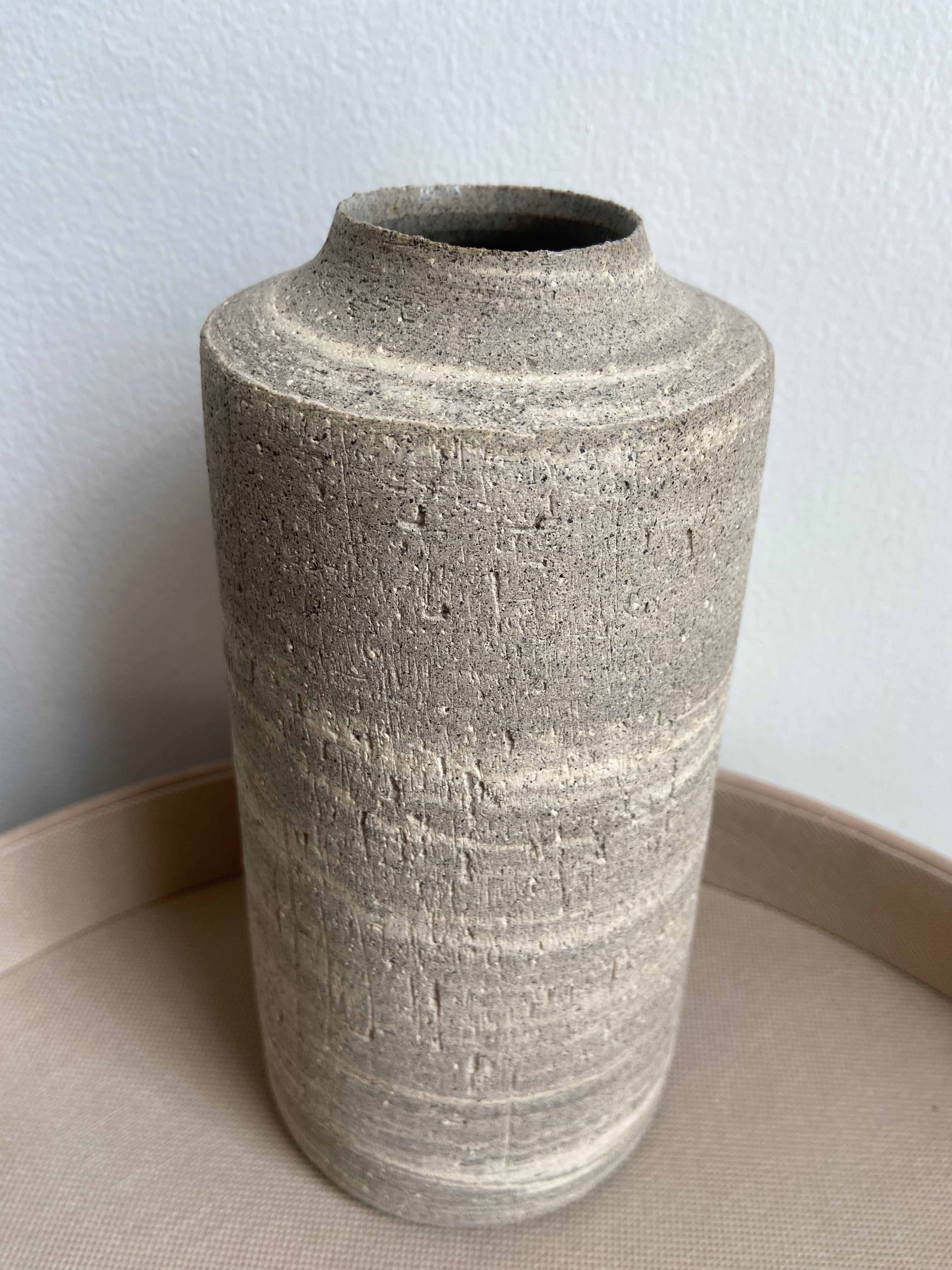 Vase, Black Sand Stoneware Swirl