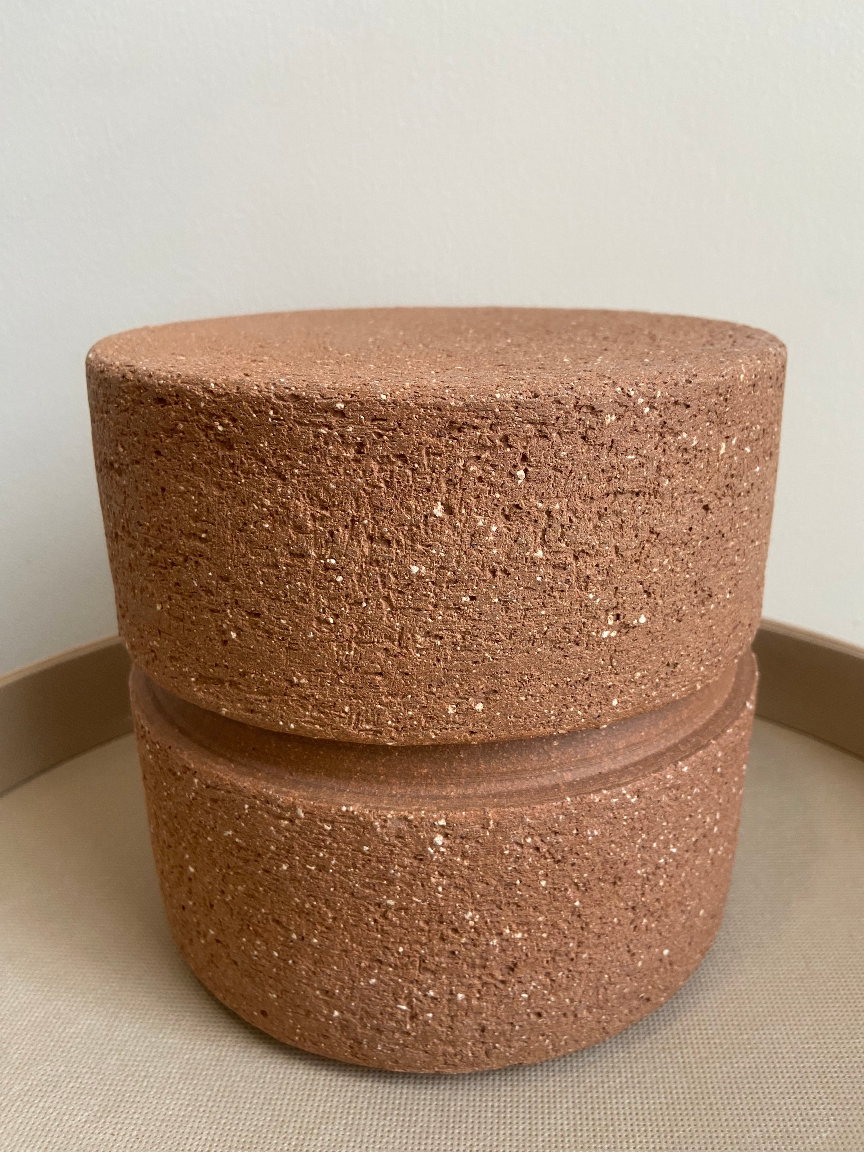 Stoneware Lidded Jar, Red Clay