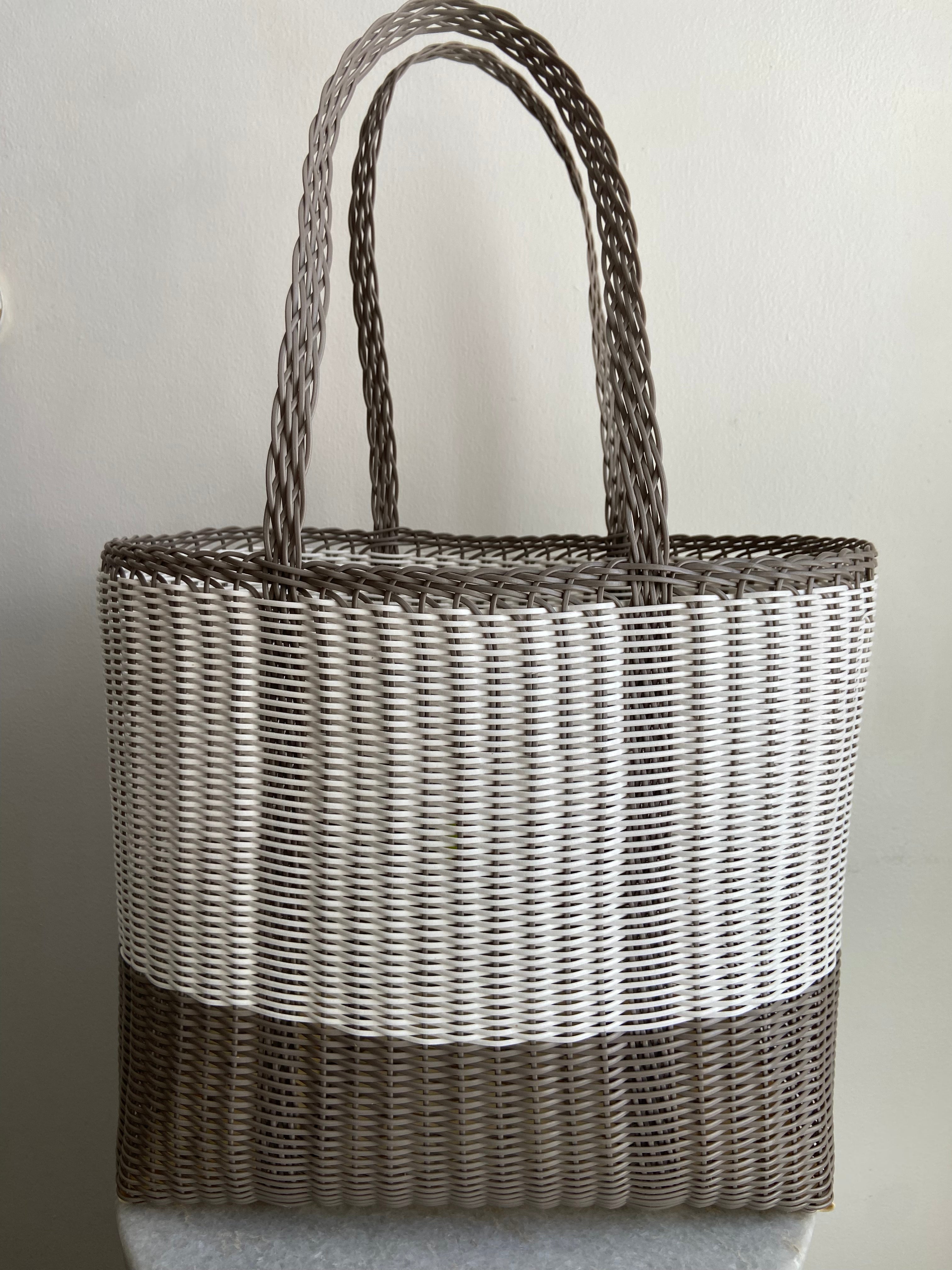 Bicolor Basket Tote Bag Medium