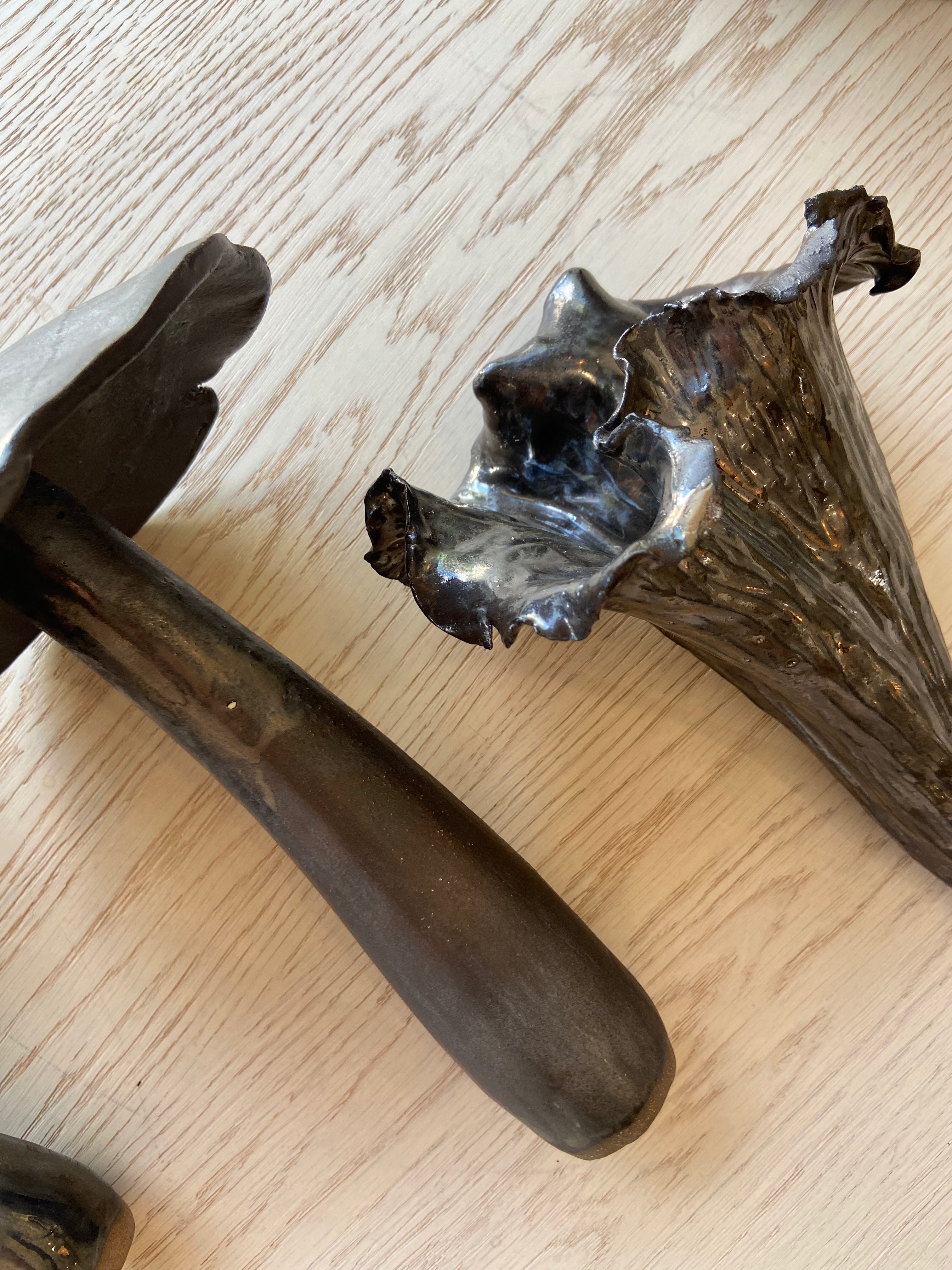 Handmade Ceramic Black Trumpet Mushroom #6