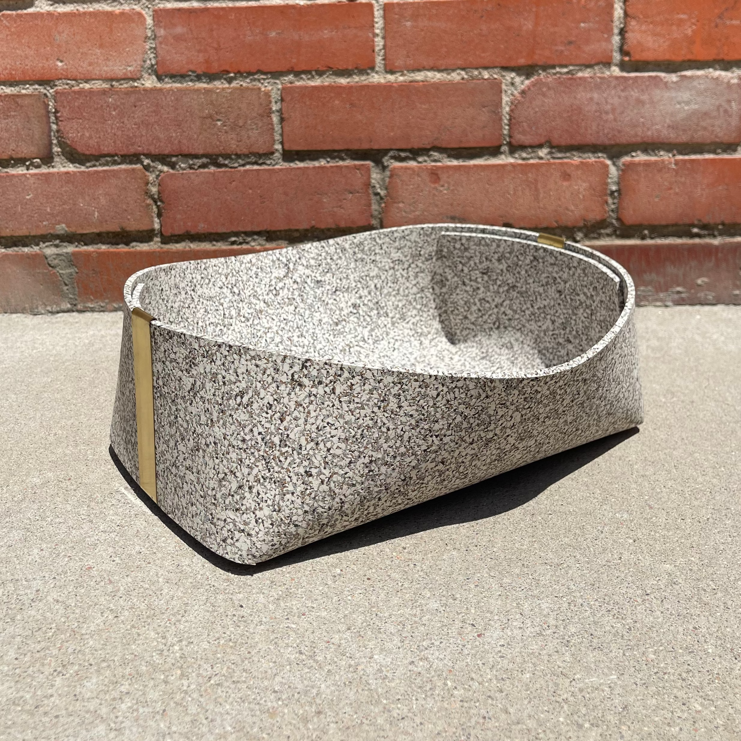Recycled Rubber and Brass Basket Large
