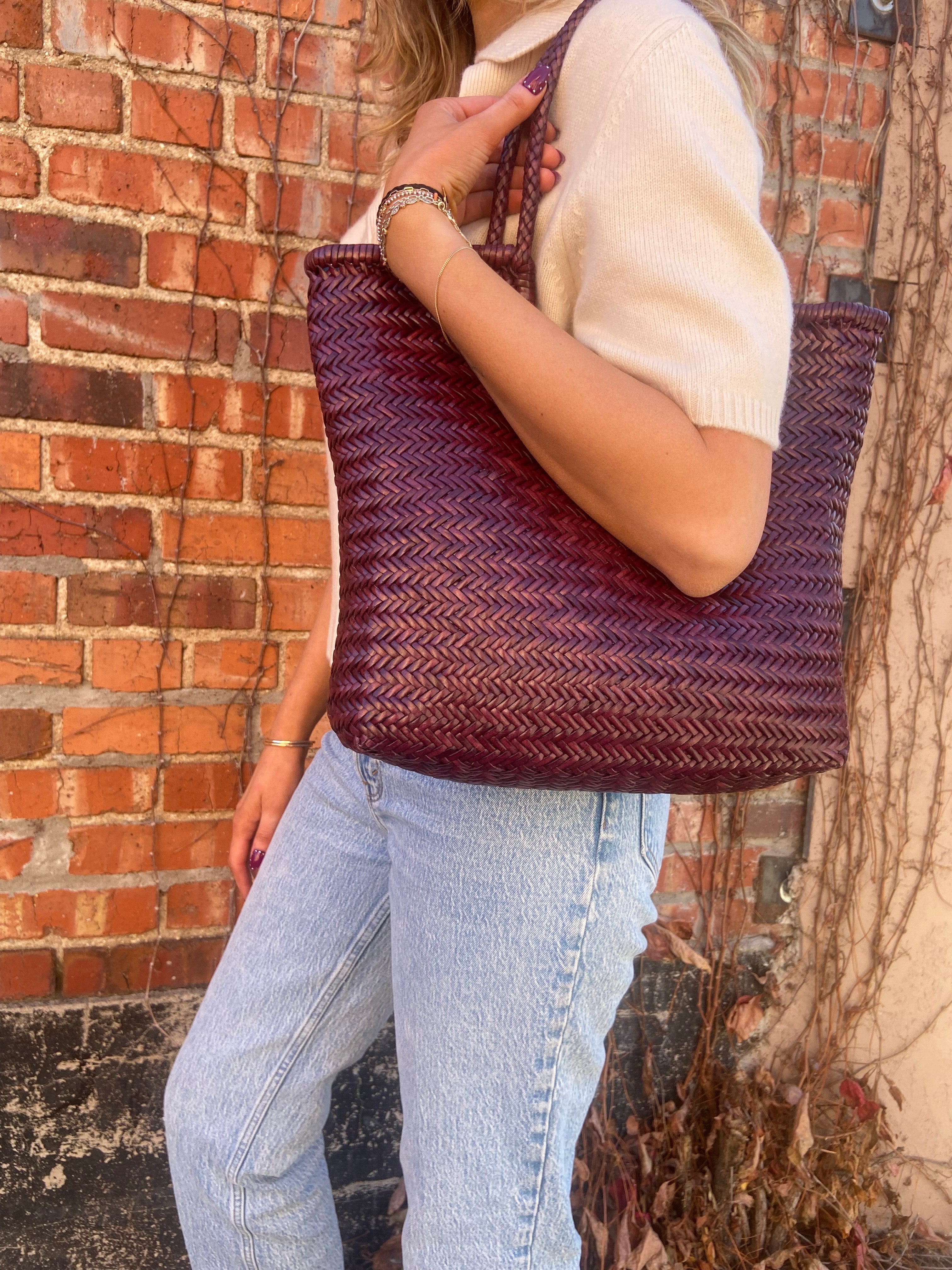 Dragon Diffusion NS Diagonal Triple Jump Woven Leather Bag