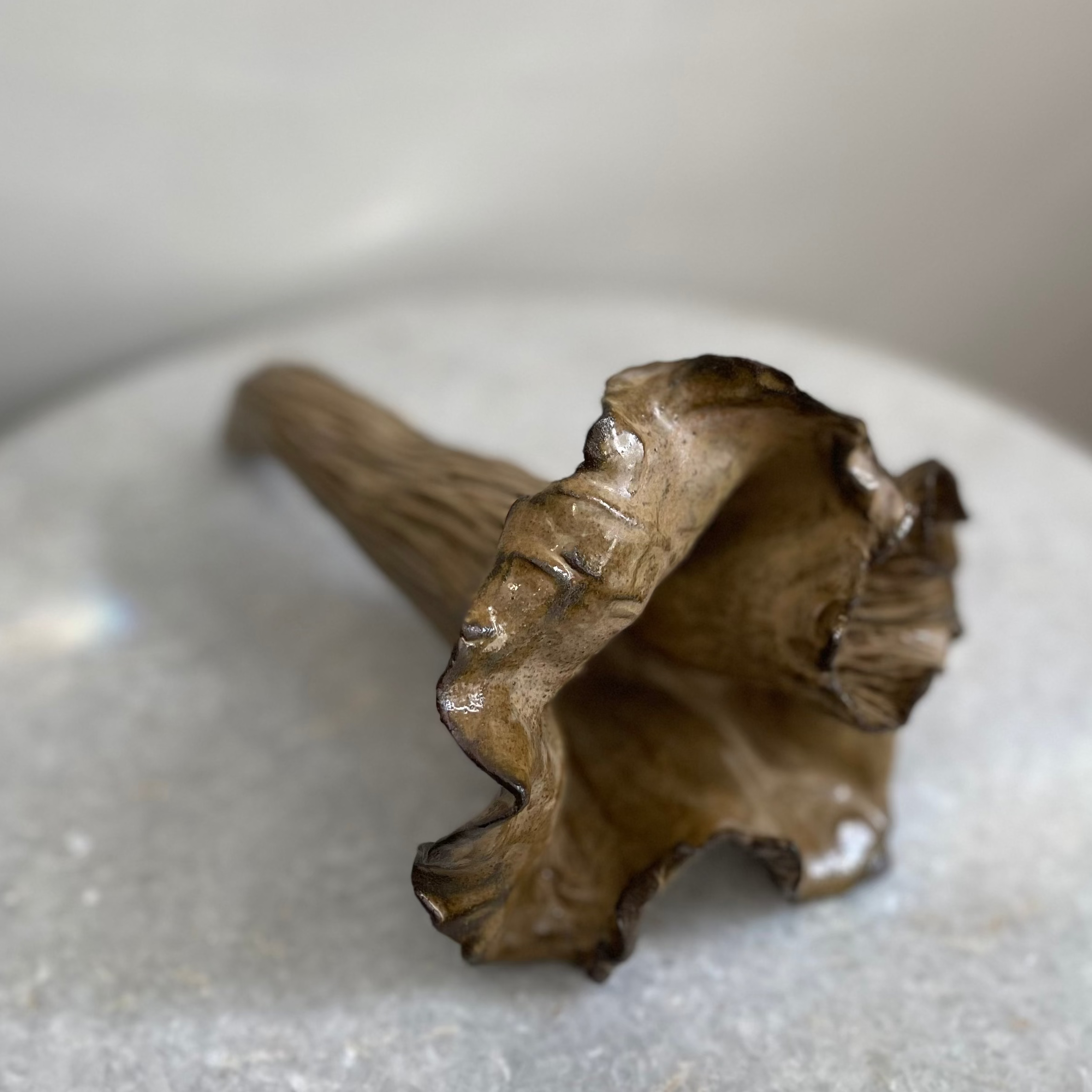Handmade Ceramic Chanterelle Mushroom #4