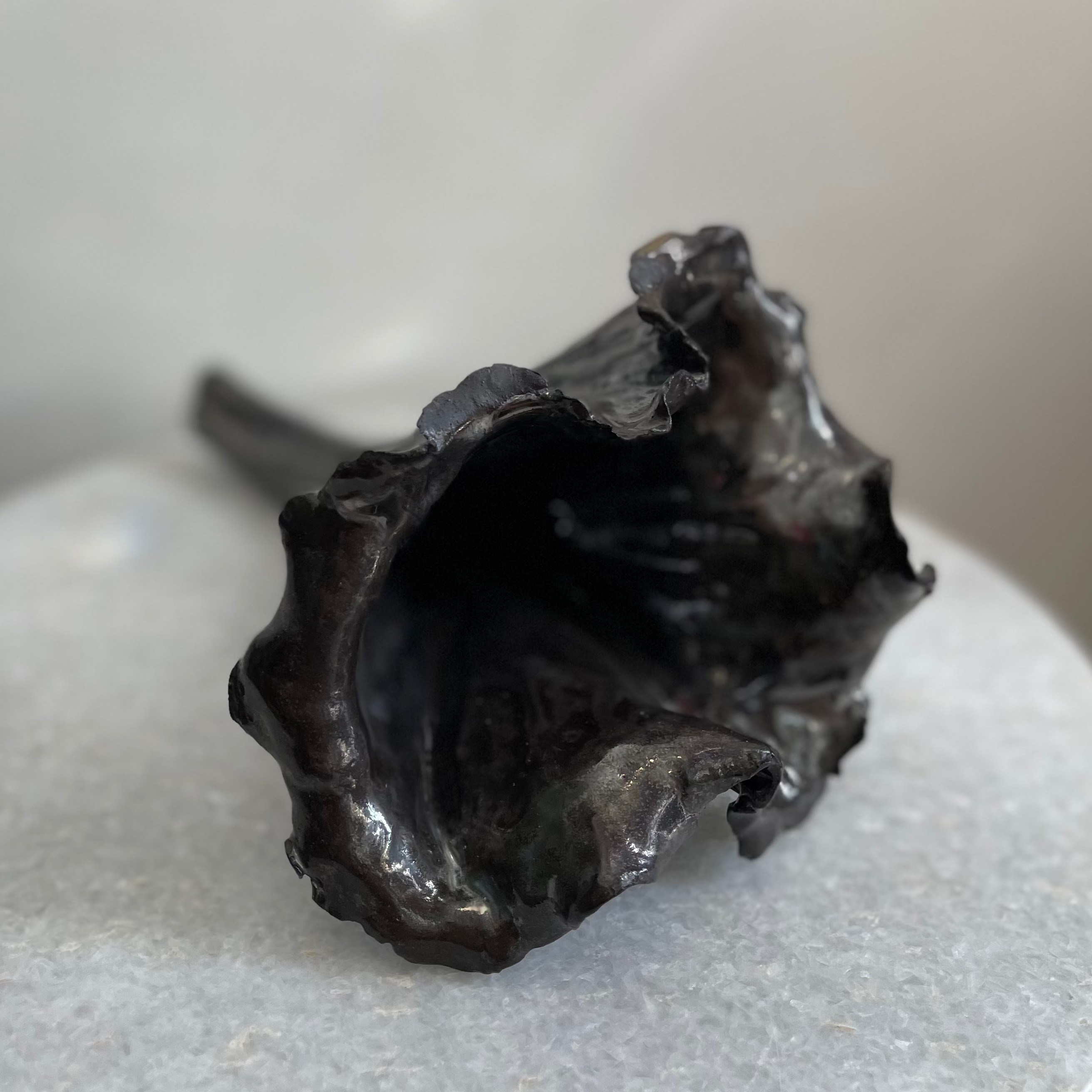 Handmade Ceramic Black Trumpet Mushroom #6