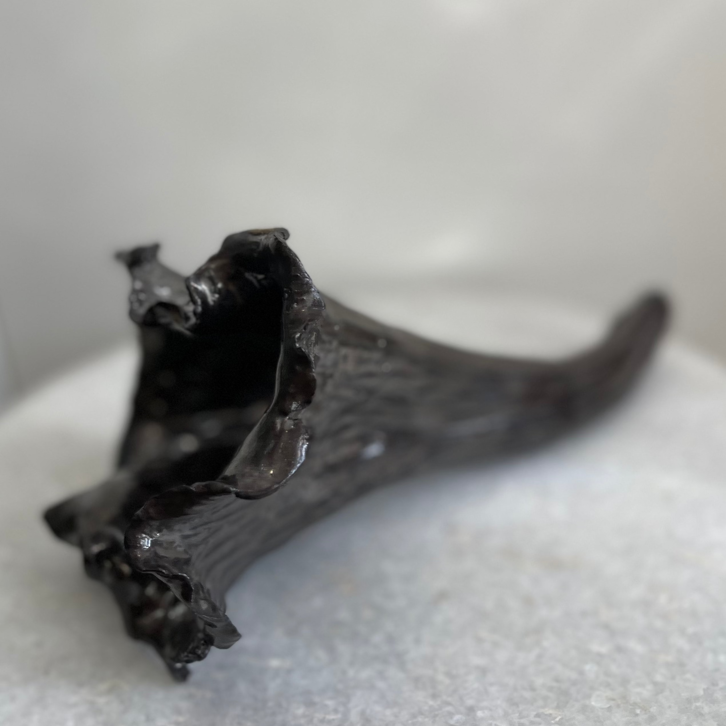 Handmade Ceramic Black Trumpet Mushroom #6