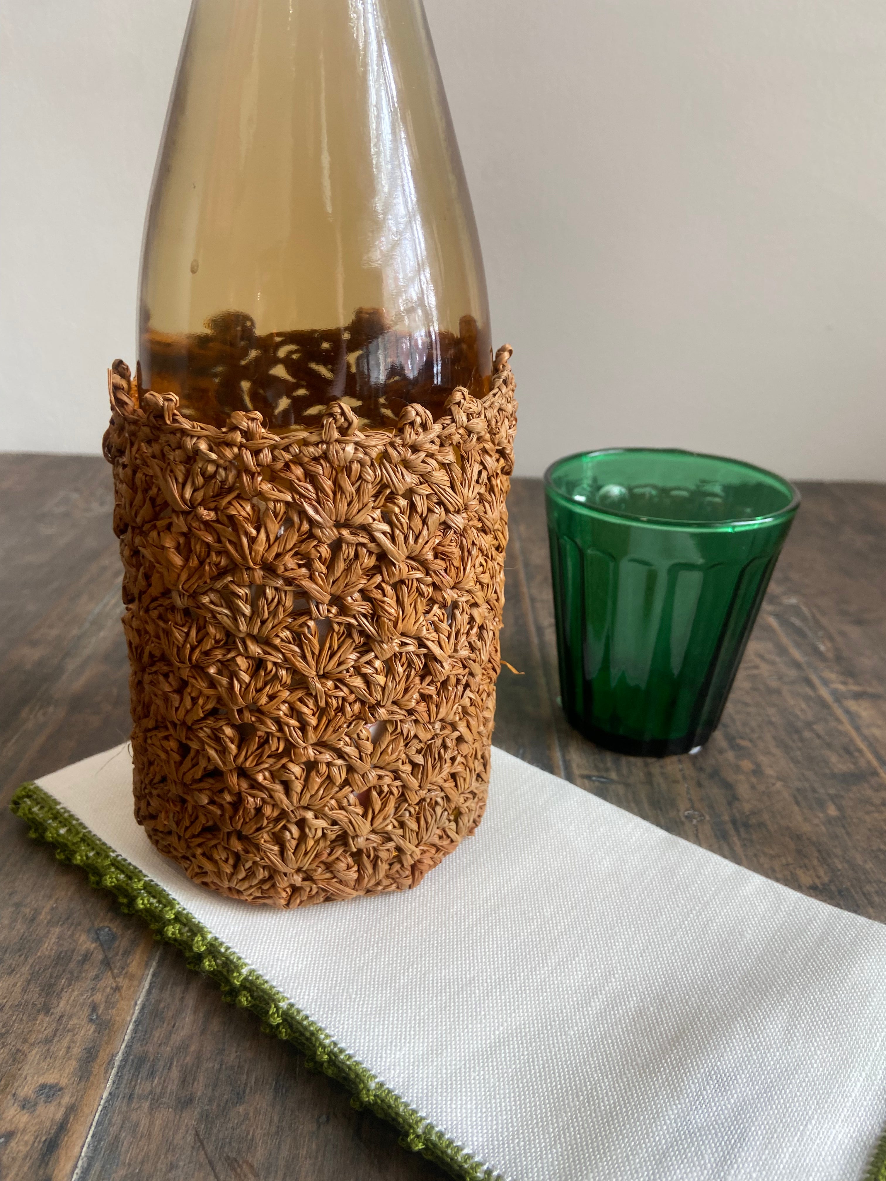 Woven Raffia Wine Bottle Cover