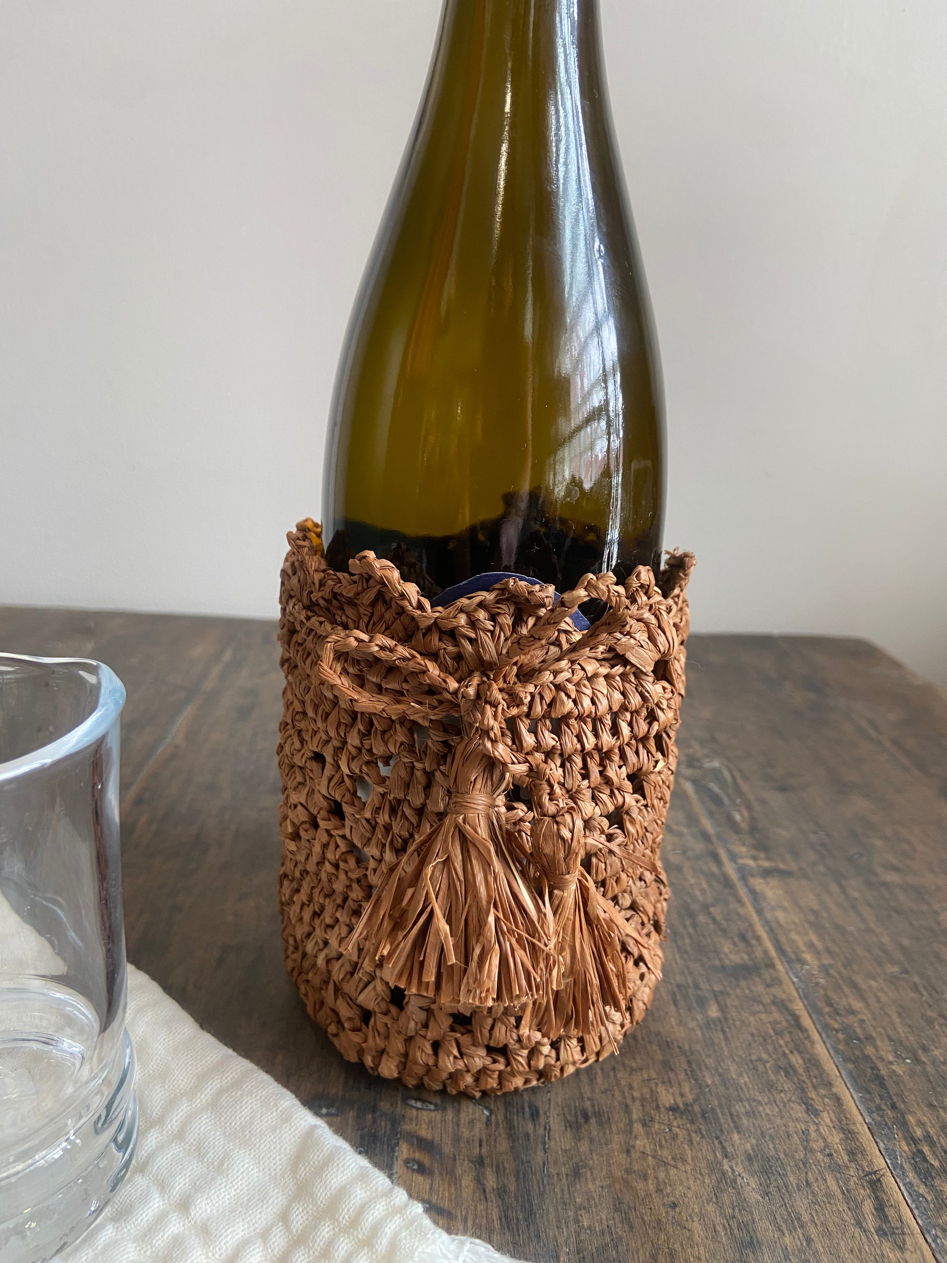 Woven Raffia Wine Bottle Cover