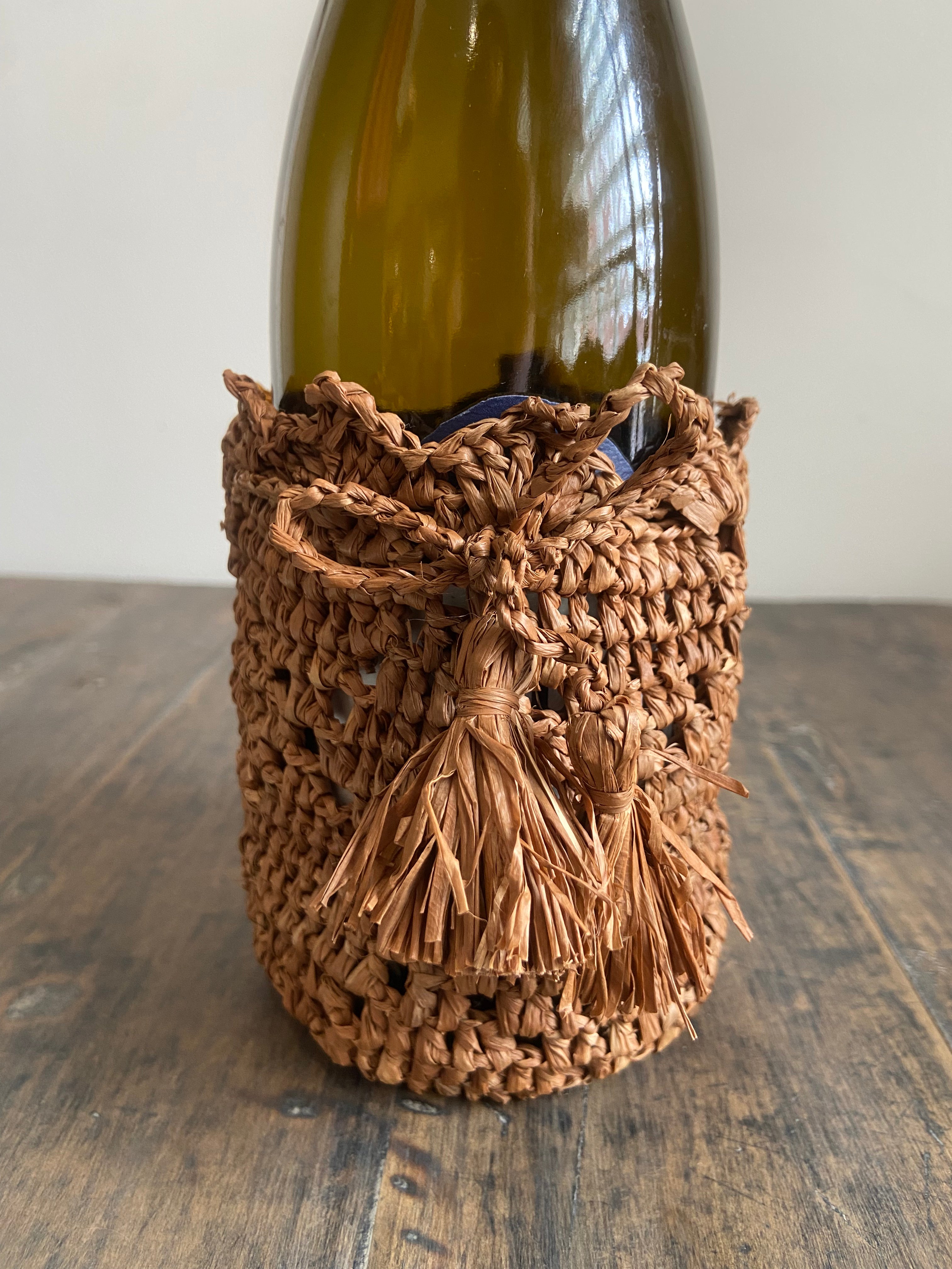 Woven Raffia Wine Bottle Cover