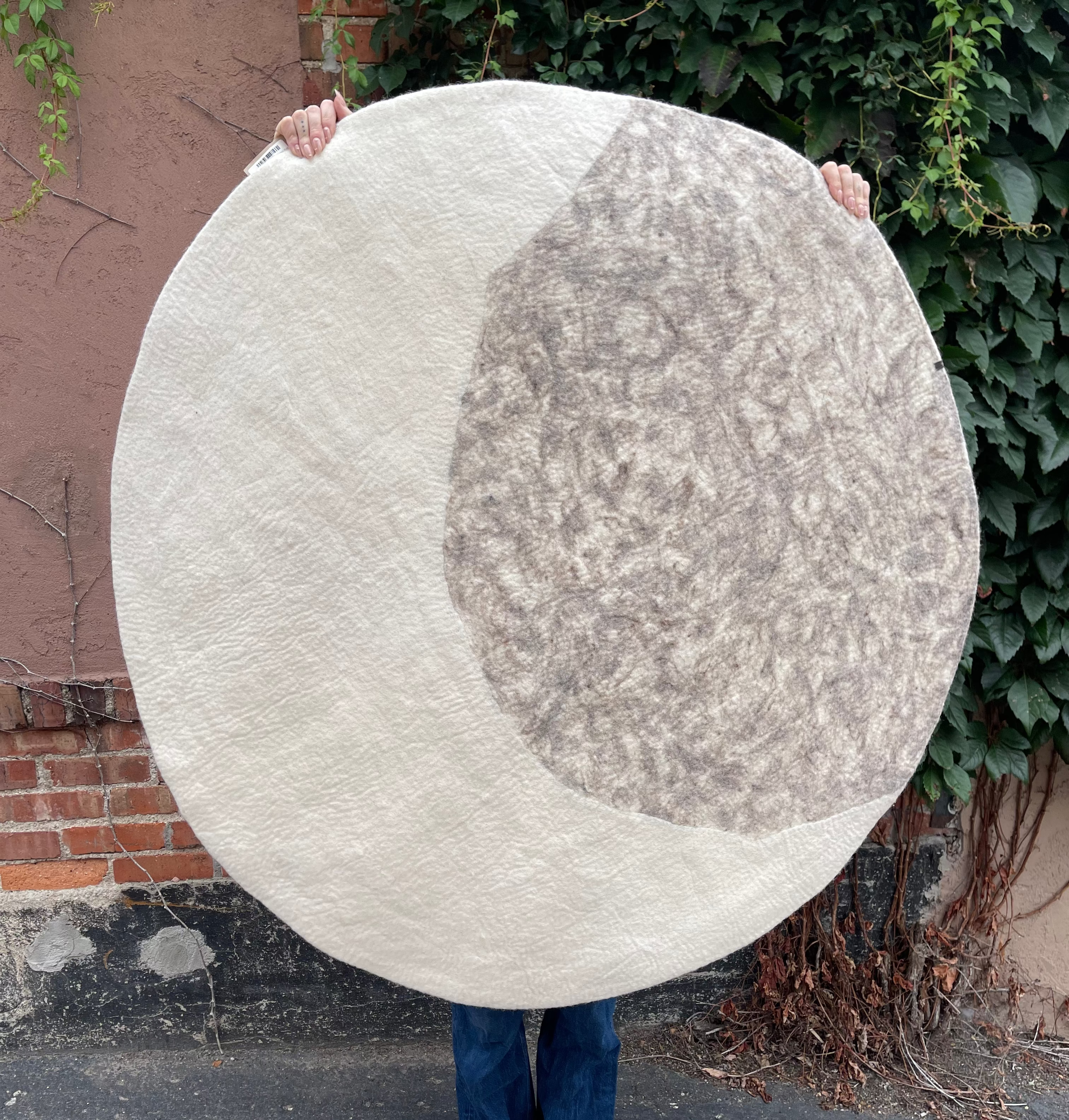 Moonlight Round Felted Wool Rug 47" diameter