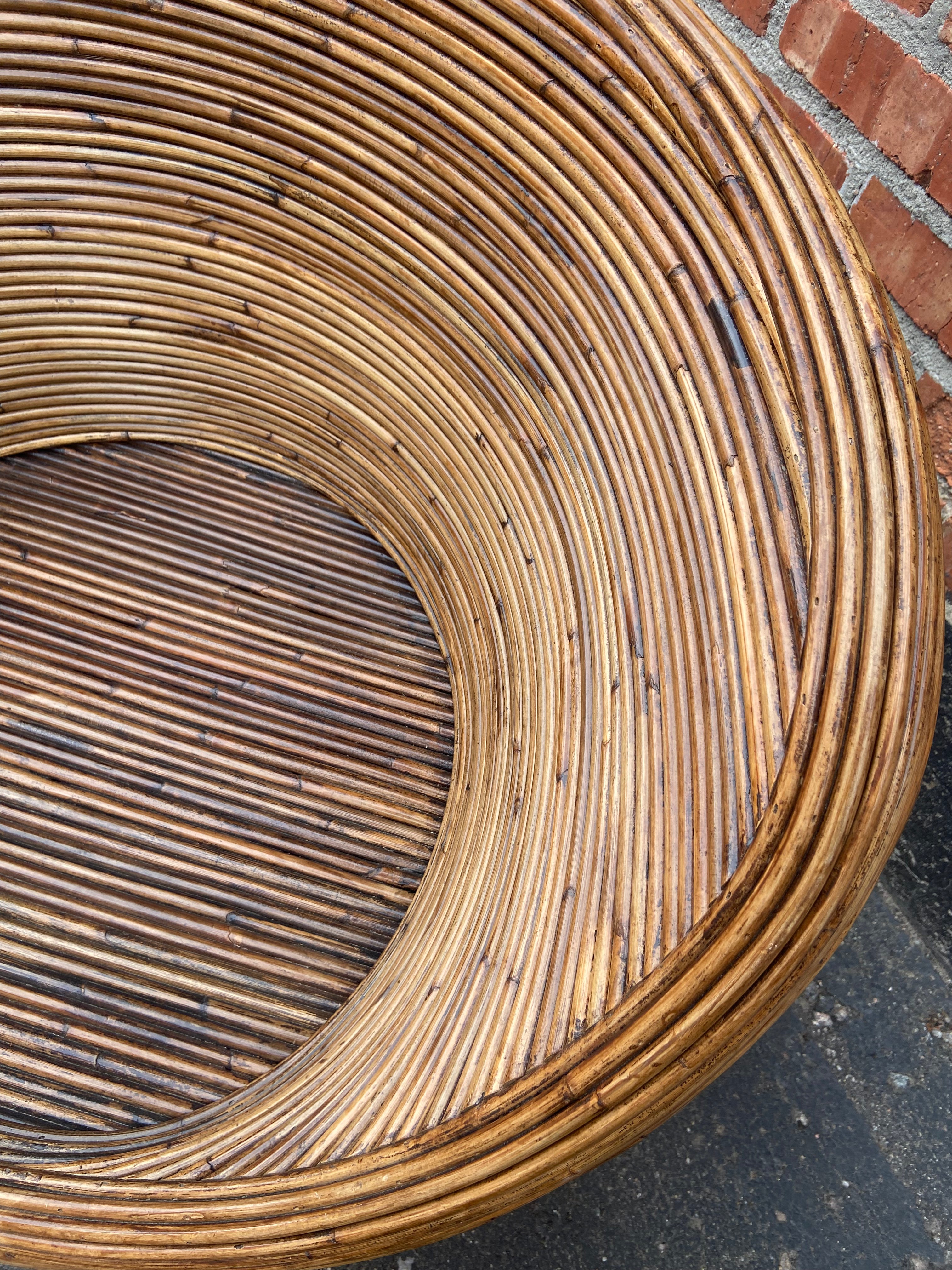 Vintage Italian Round Bamboo Chairs (Pair)