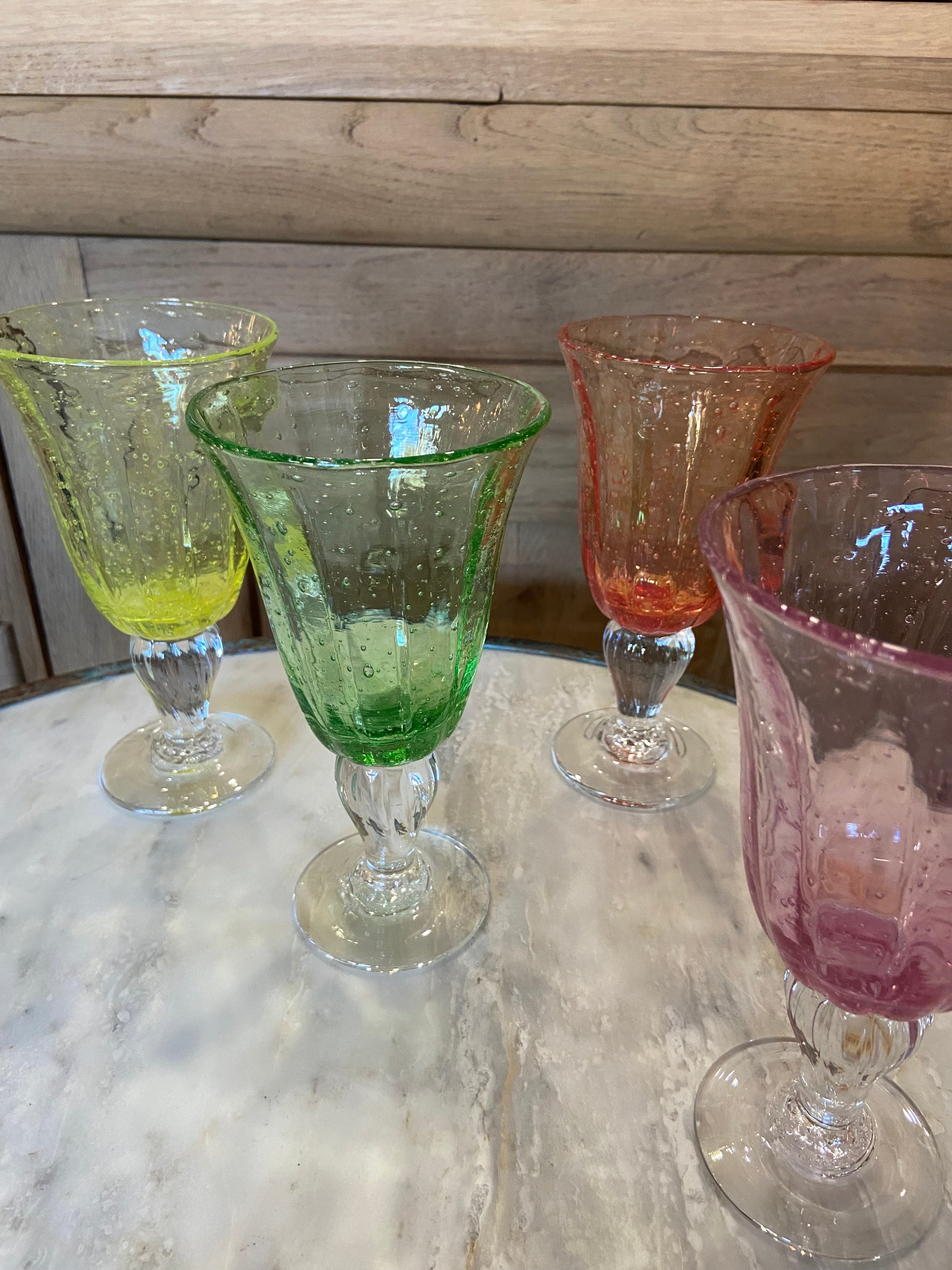 Footed Bubble Wine Glass