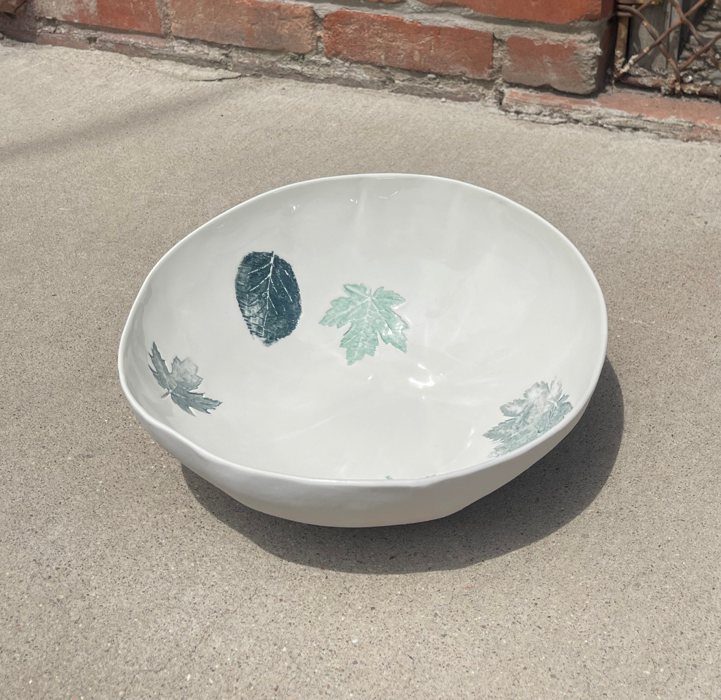 Porcelain Bowl Foliage, Green 12"d. x 4"h.