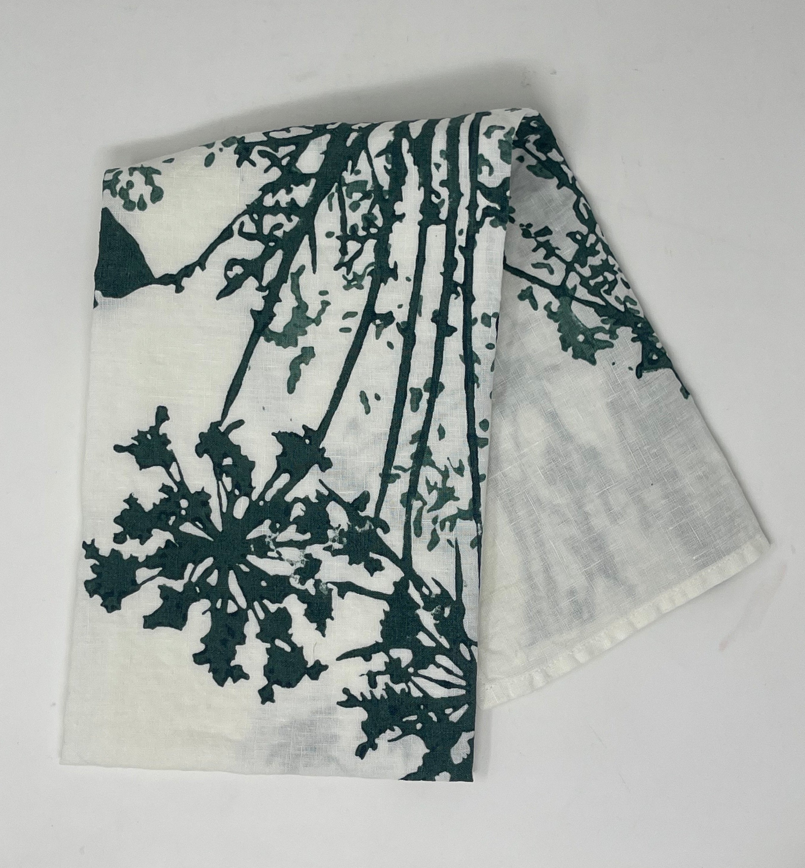 Tea Towel 100% Crumpled Natural White Linen 22" x 27.5"